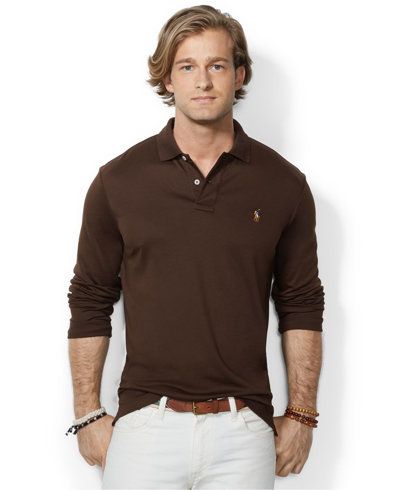 Lyst - Polo Ralph Lauren Soft-Touch Pima Polo in Brown for Men