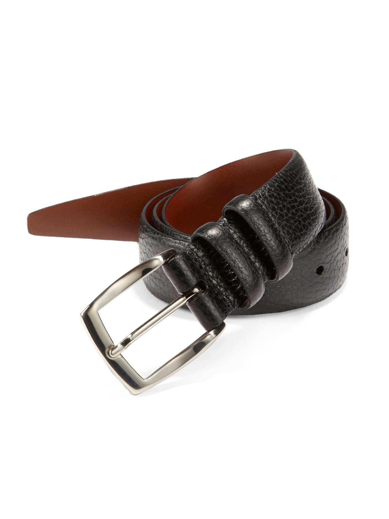 Saks fifth avenue Tumbled Leather Belt in Black for Men Save 25 Lyst