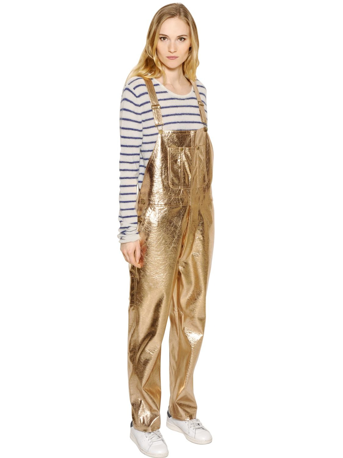 Lyst Mes Demoiselles Goran Metallic Laminated Overalls in Metallic