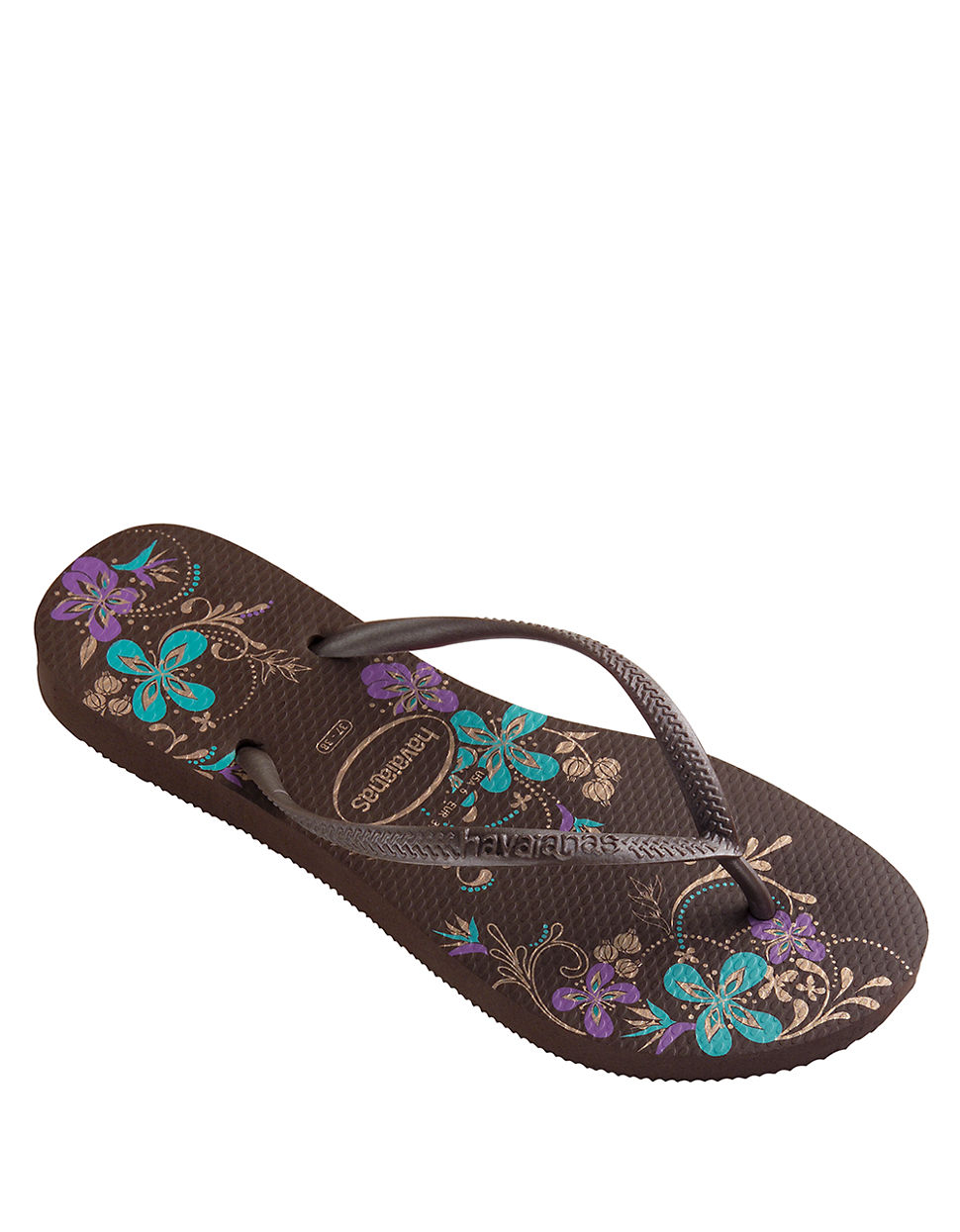 Lyst - Havaianas Slim Floral Flip Flops in Brown