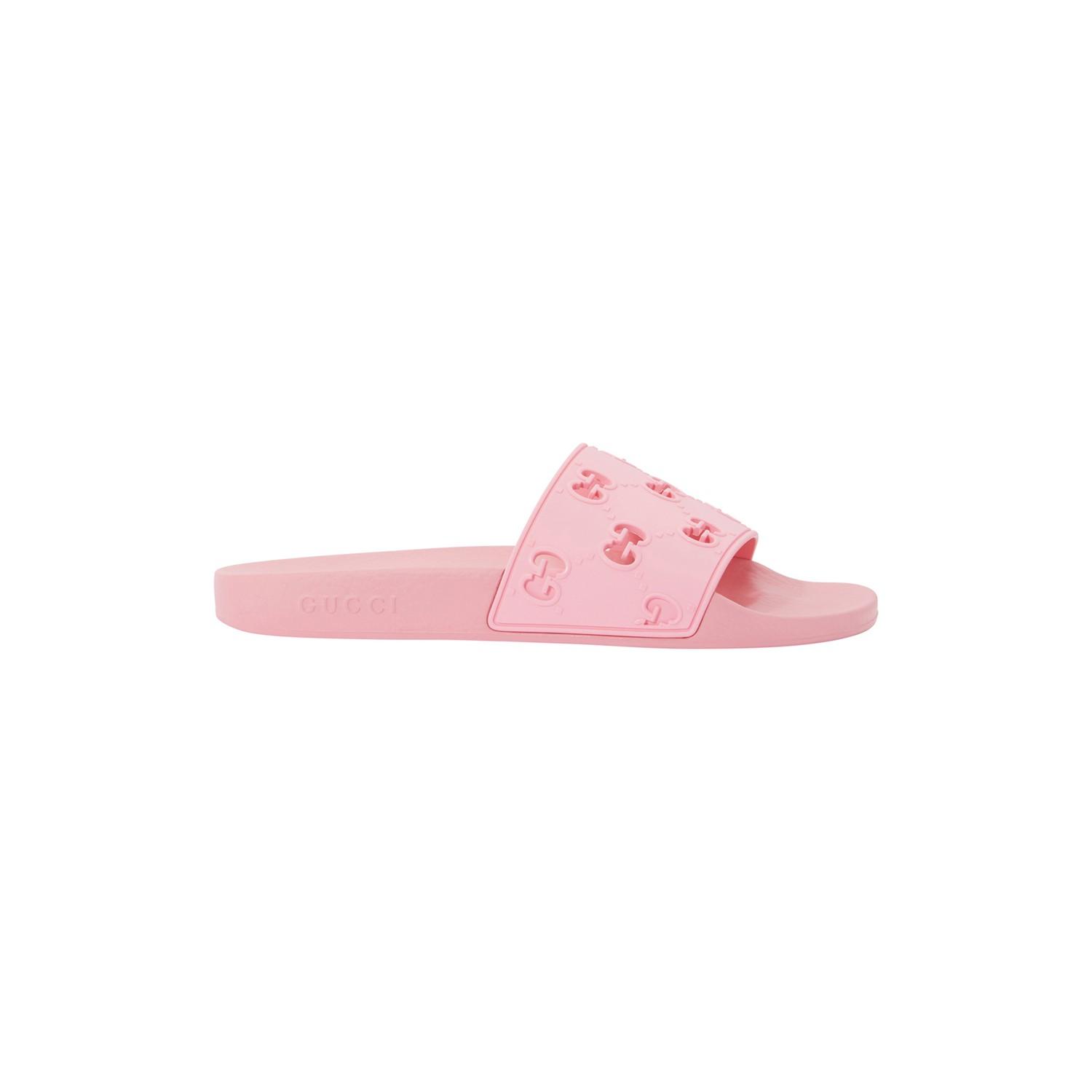 gucci rubber logo mules