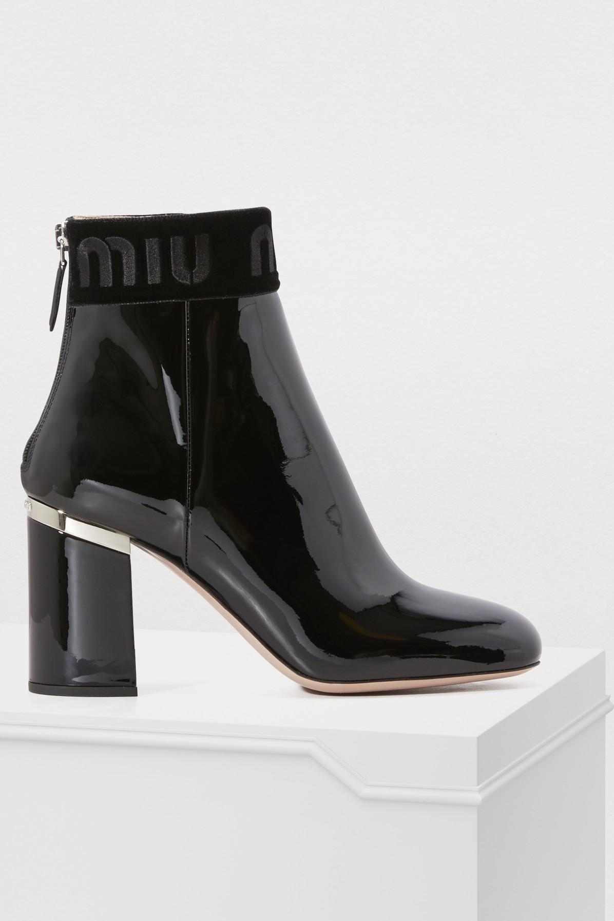 miu miu patent leather boots