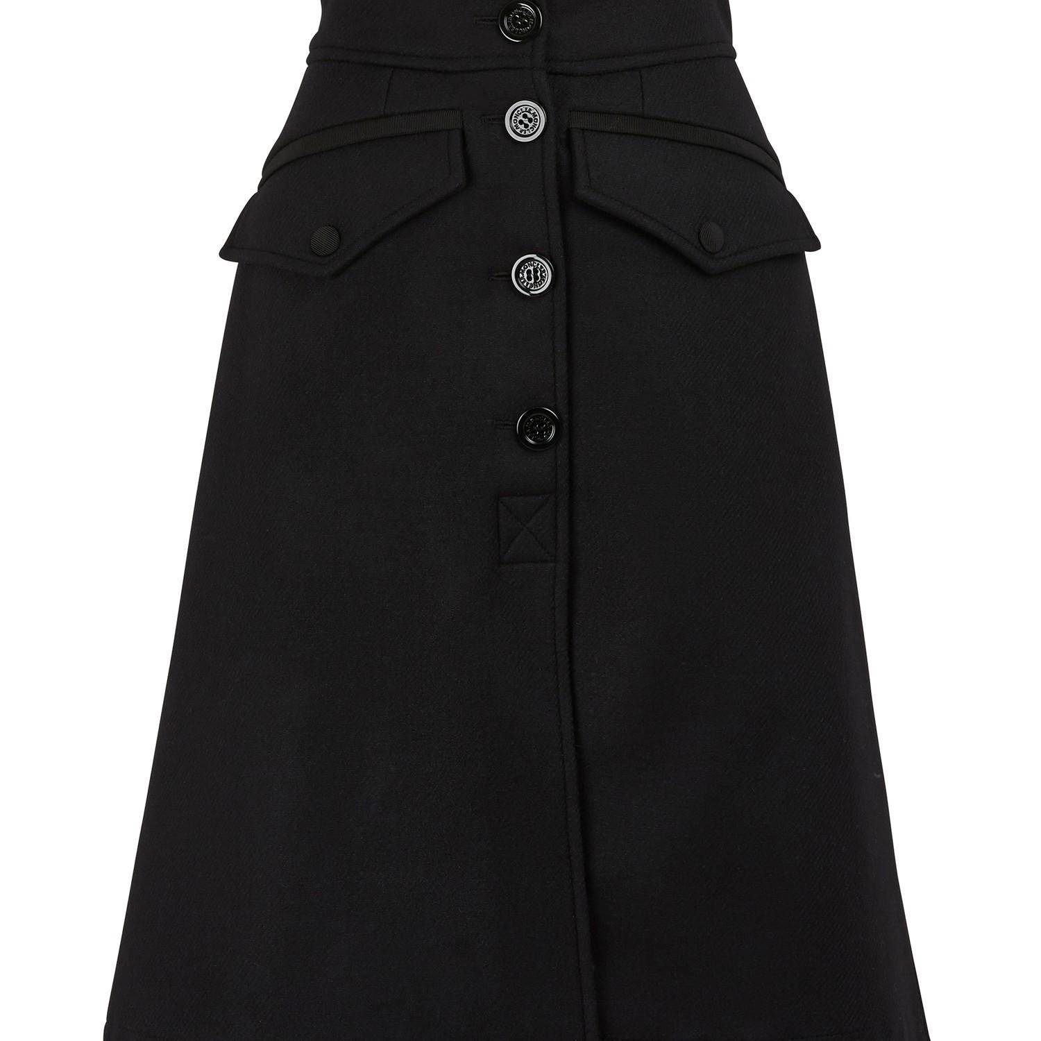 Moncler Wool Skirt in Black - Lyst
