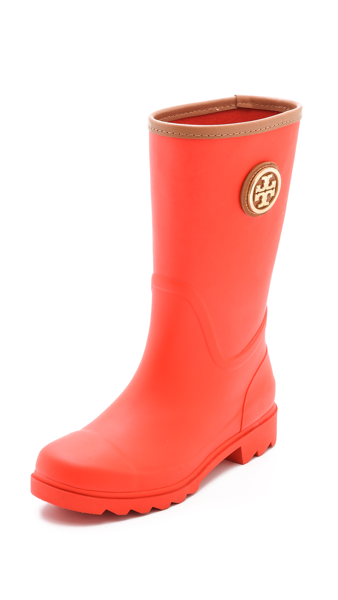 Tory burch Maureen Rain Boots Poppy Redtan in Red Lyst