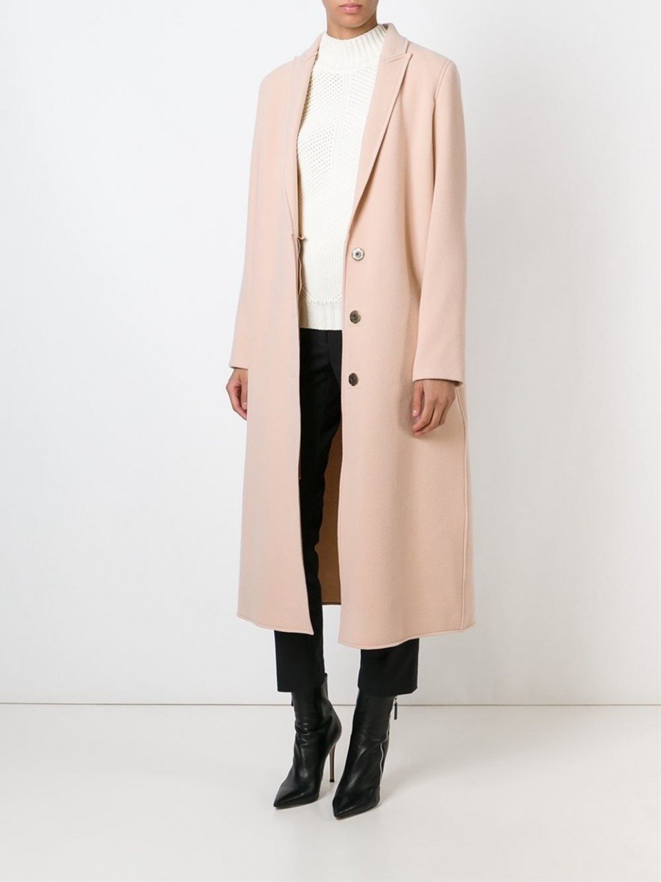 Lanvin Classic Wool Long Coat in Pink | Lyst
