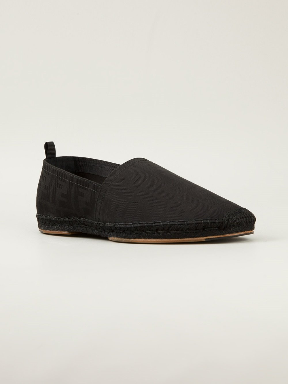 fendi black canvas espadrilles