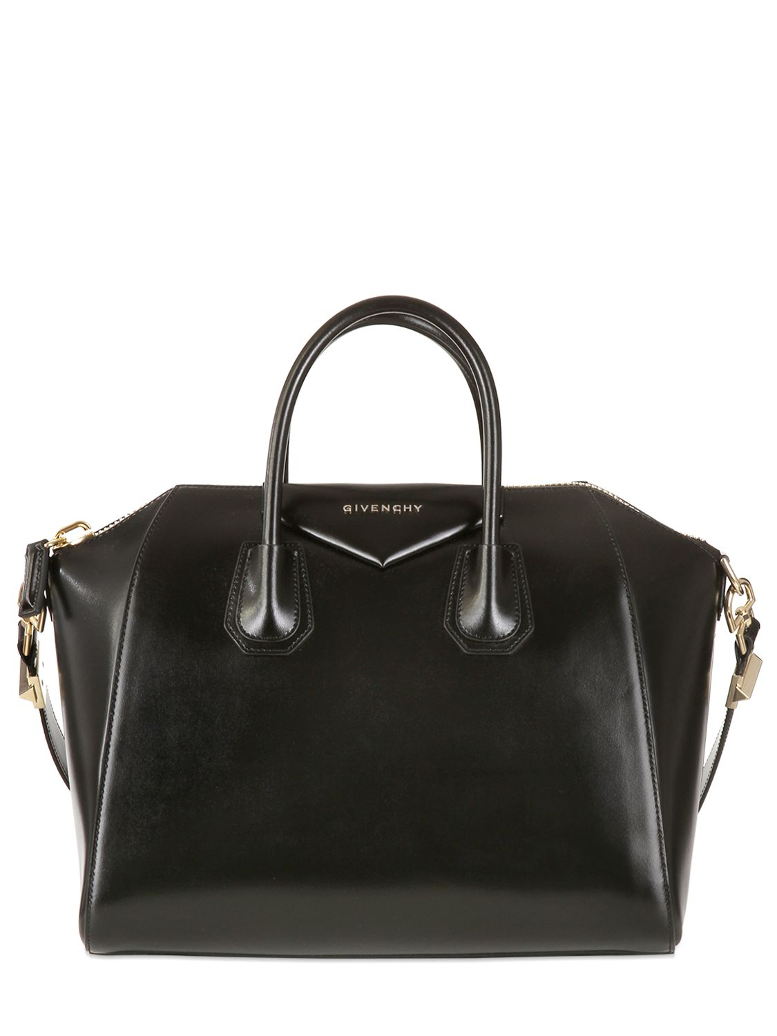 Givenchy Medium Antigona Shiny Smooth Leather Bag in Black - Lyst