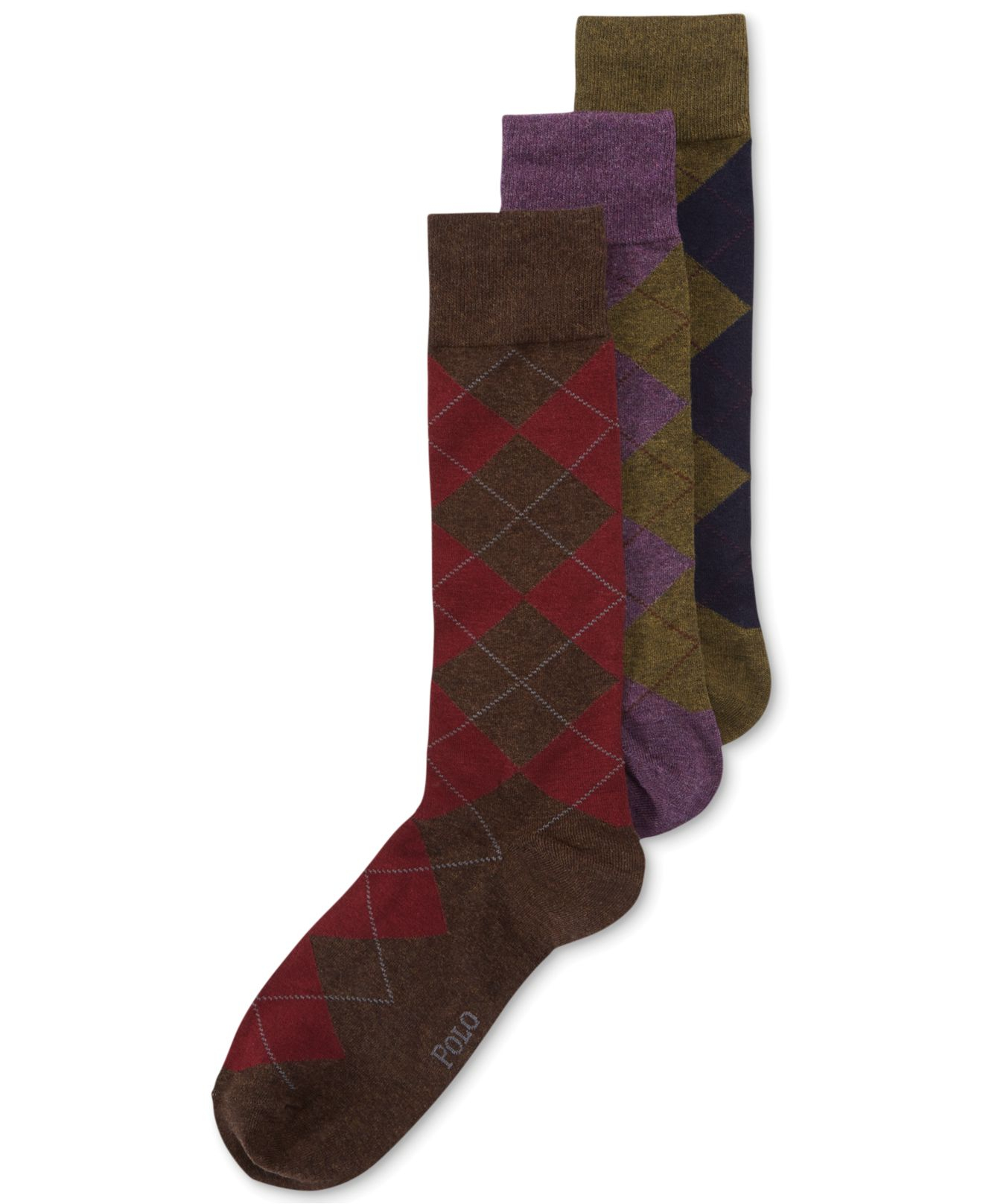 Polo ralph lauren Ralph Lauren Mens Socks Dress Argyle Crew 3pack in