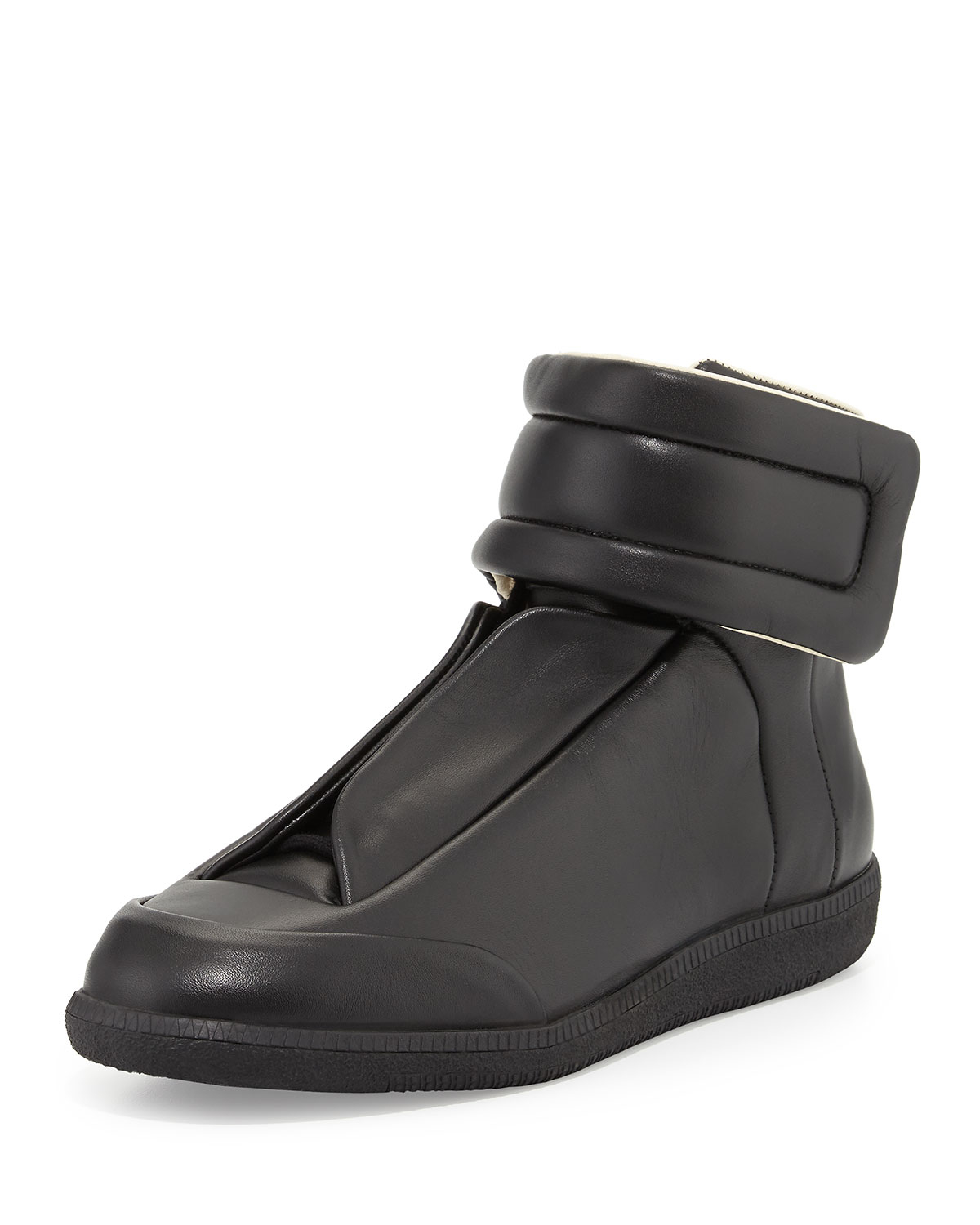 Maison Margiela Future Leather High-top Sneaker in Black for Men | Lyst