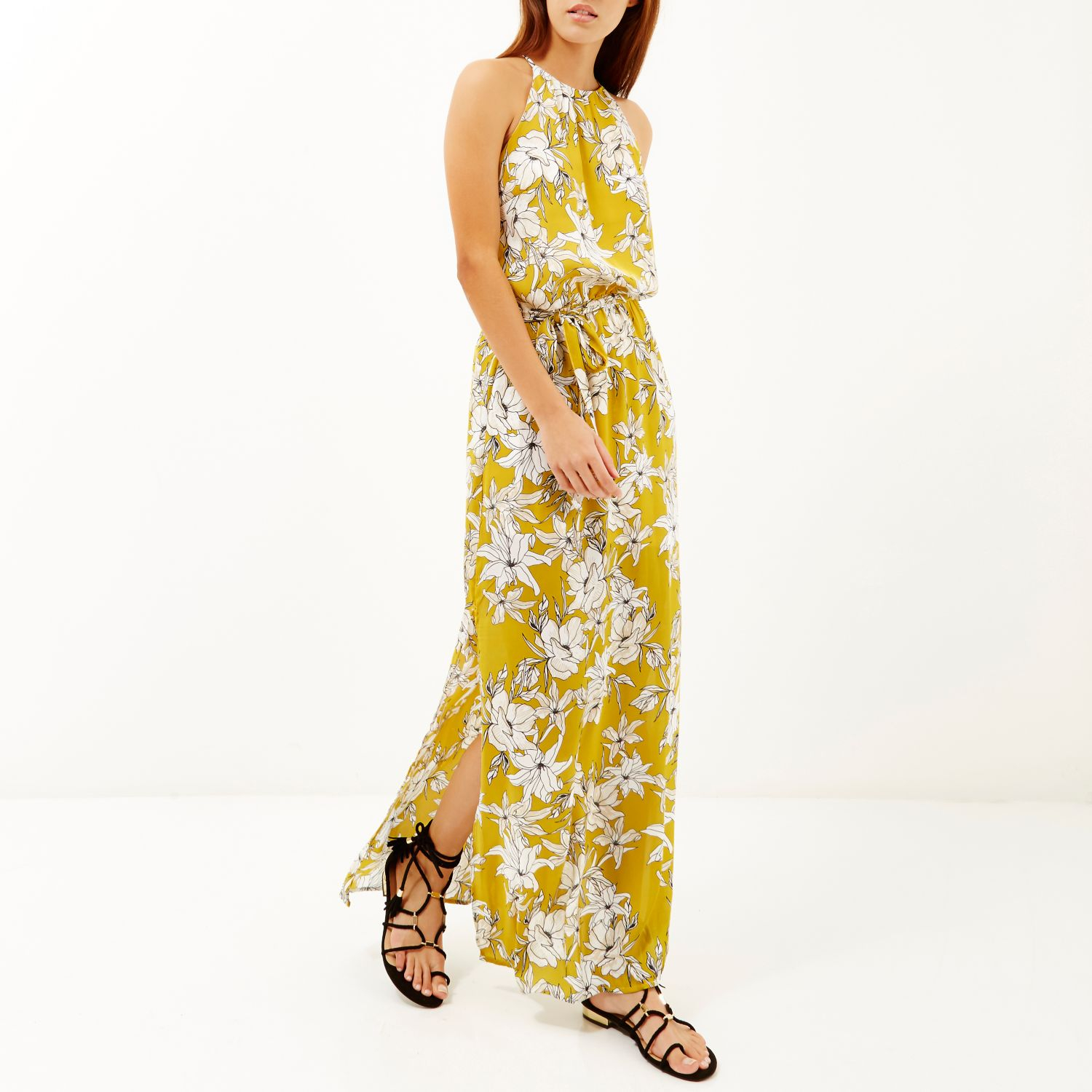 yellow floral print maxi dress river island dress edin yellow floral print maxi dress river island dress edin