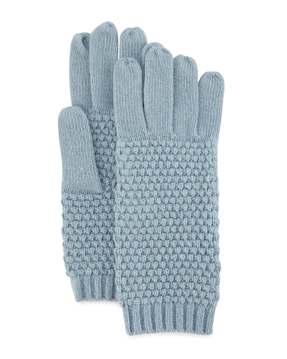 Lyst Portolano Cashmere Popcornknit Gloves in Blue