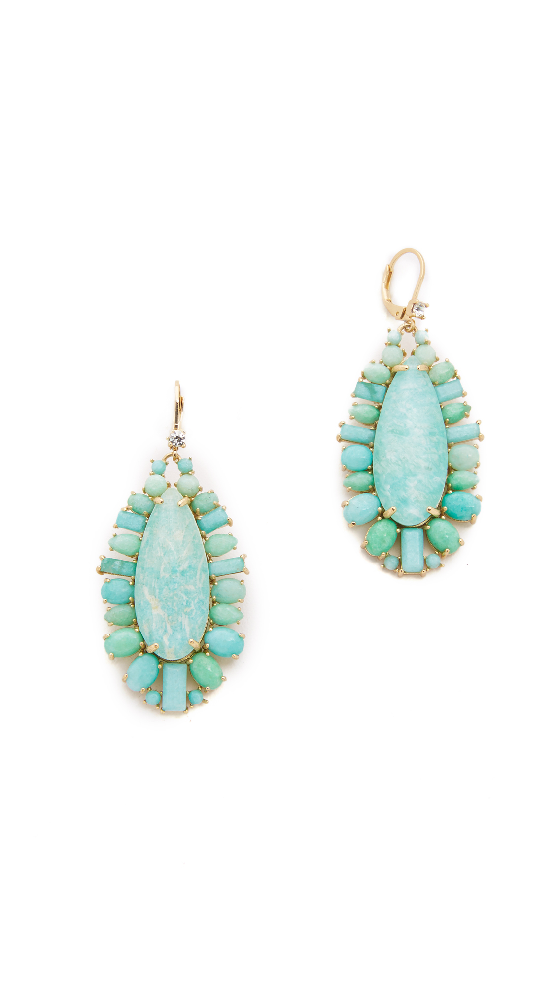Lyst Kate Spade New York Seastone Sparkle Statement Earrings In Green Gallery
