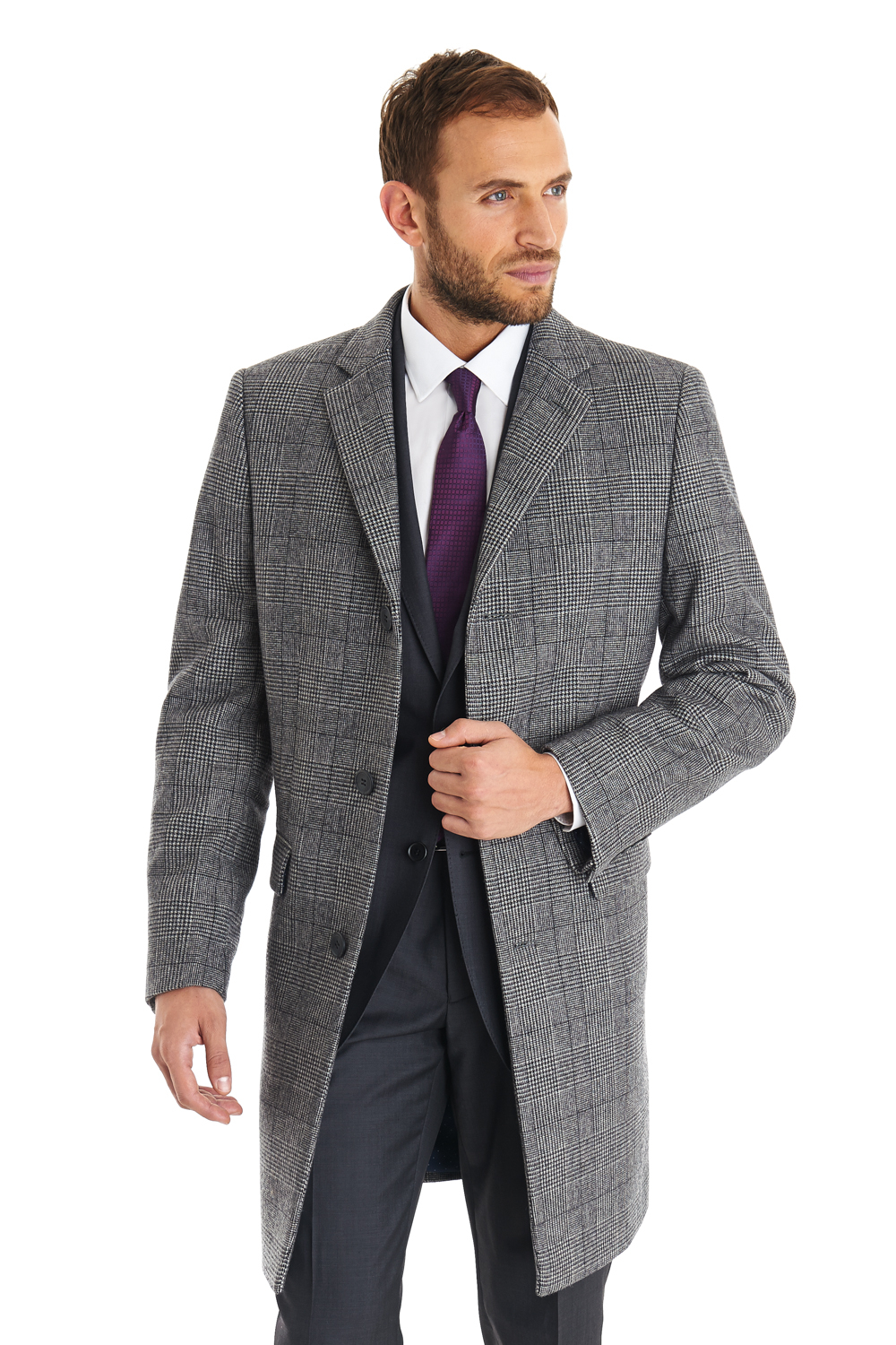 French Connection Contemporary Fit Grey Check Jacket in Gray for Men ...