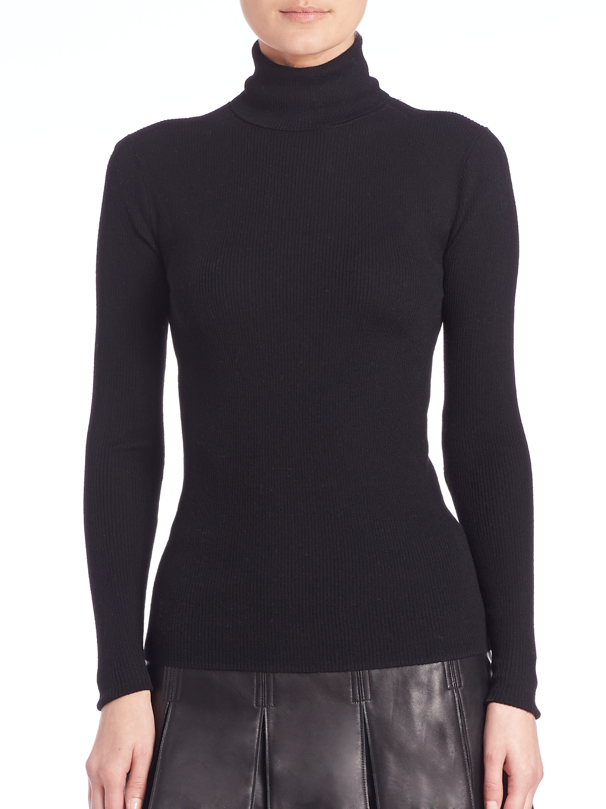 Lyst - Polo Ralph Lauren Merino Wool Turtleneck Sweater in Black