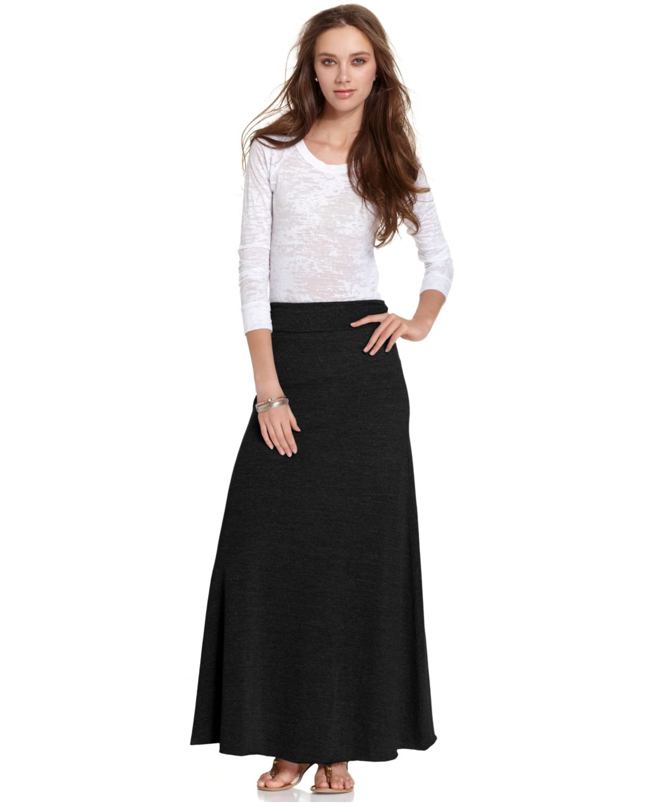 Alternative apparel A-line Maxi Skirt in Black | Lyst
