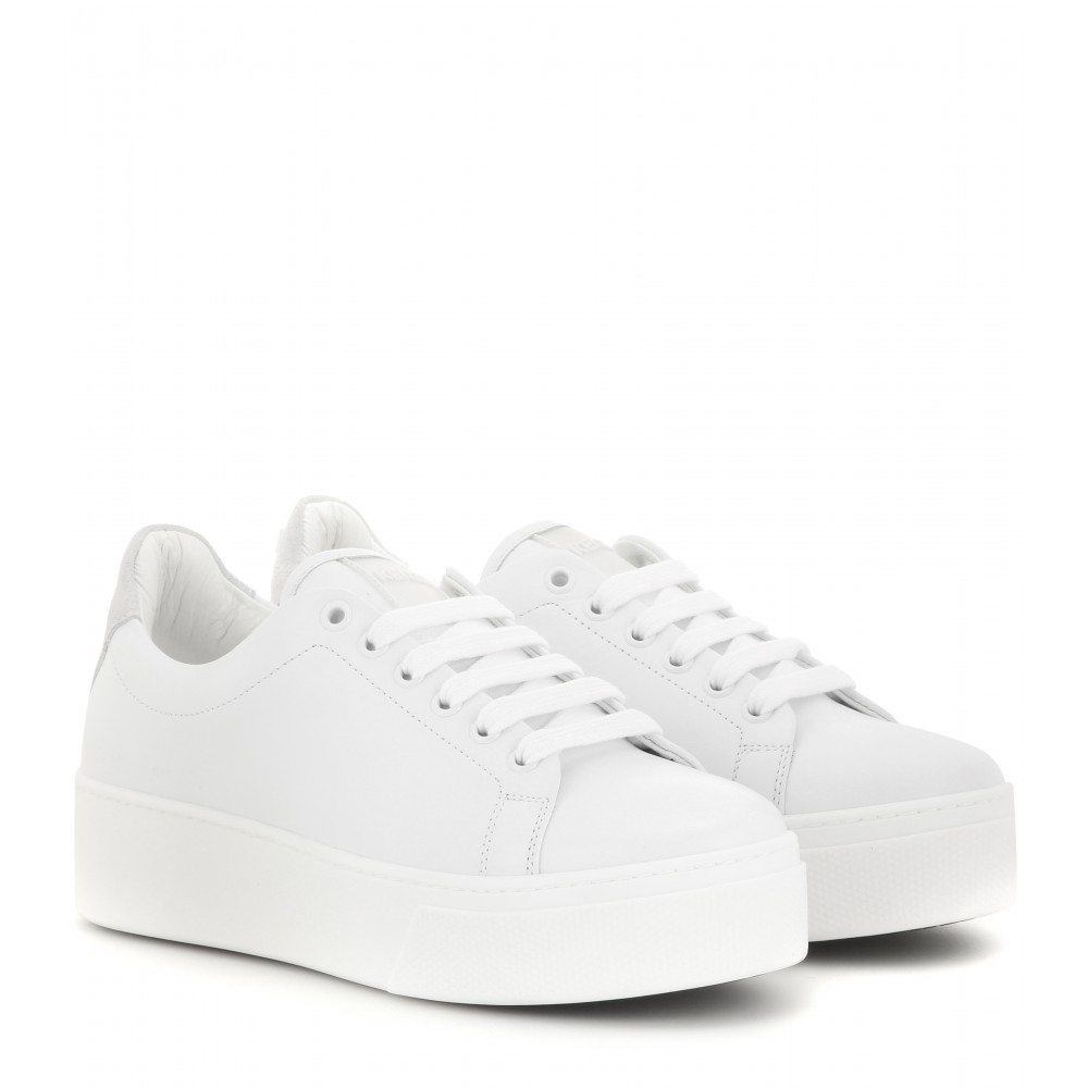 Kenzo Platform Leather Sneakers In White Lyst 0779