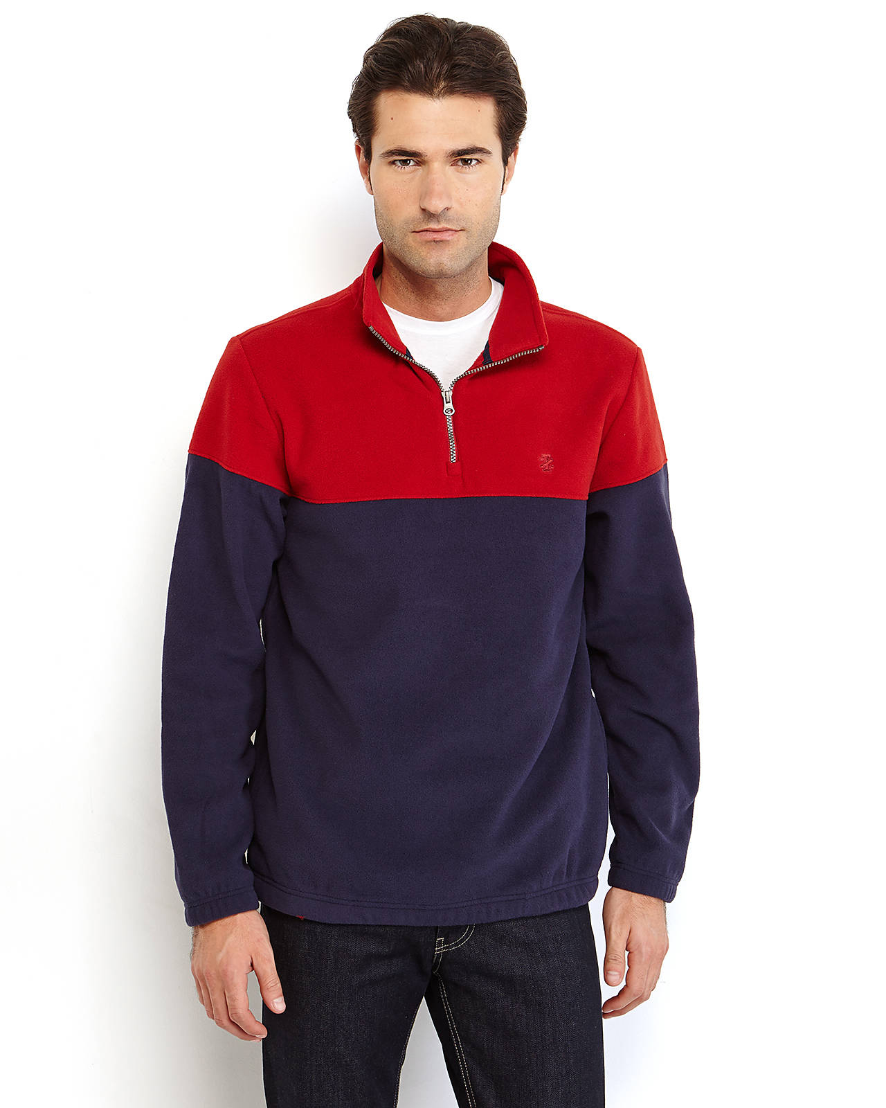 Lyst - Izod Color Block Quarter-Zip Pullover Fleece Sweater in Blue for Men