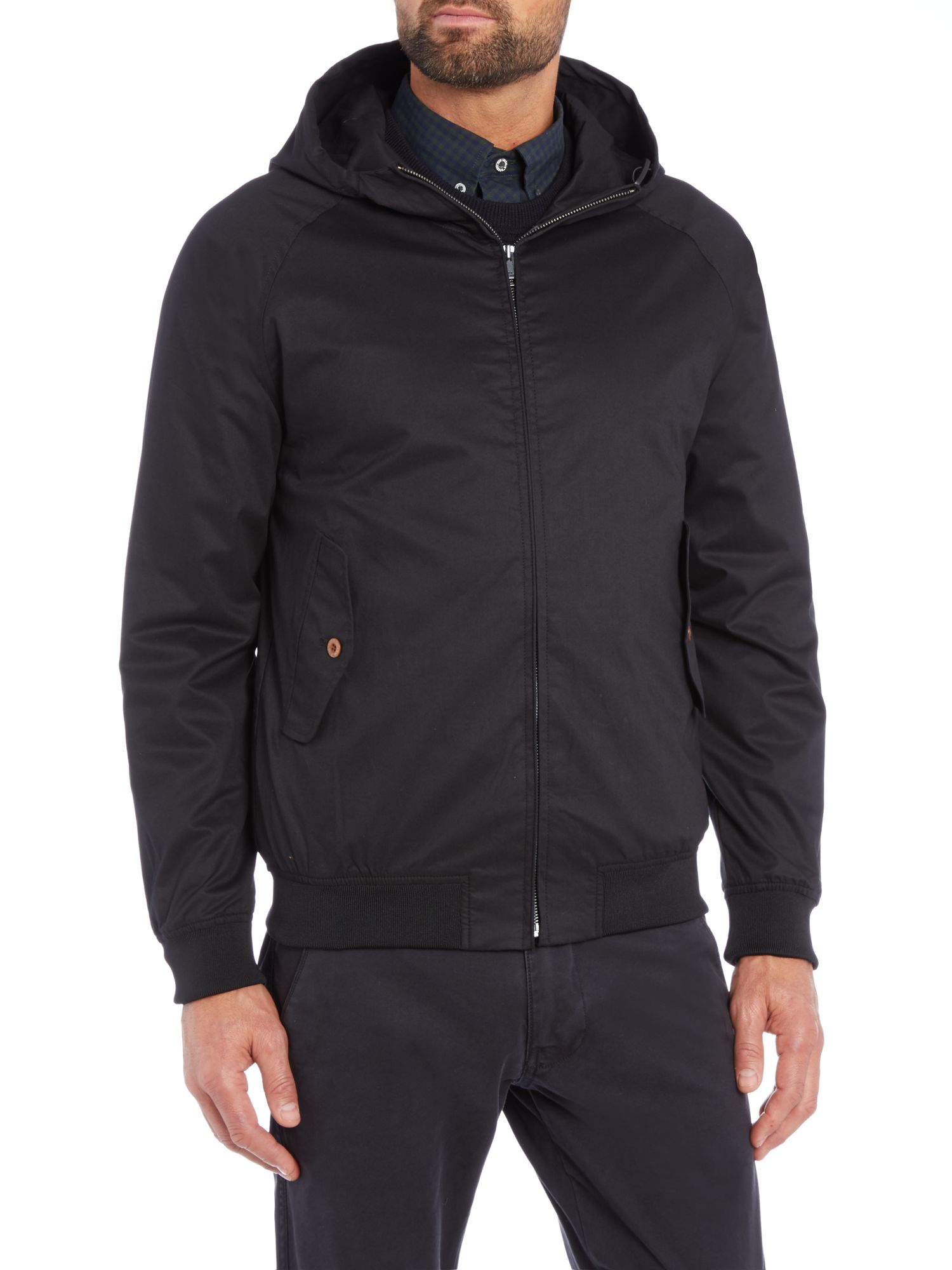 Download Ben sherman Hooded Harrington Jacket in Black for Men | Lyst