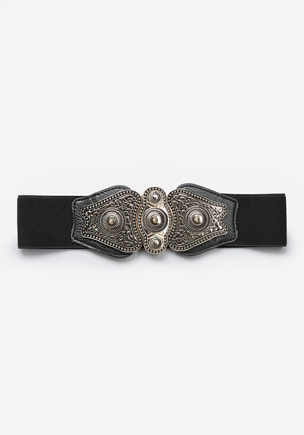 Lyst - Bebe Metal Dial Stretch Belt in Black