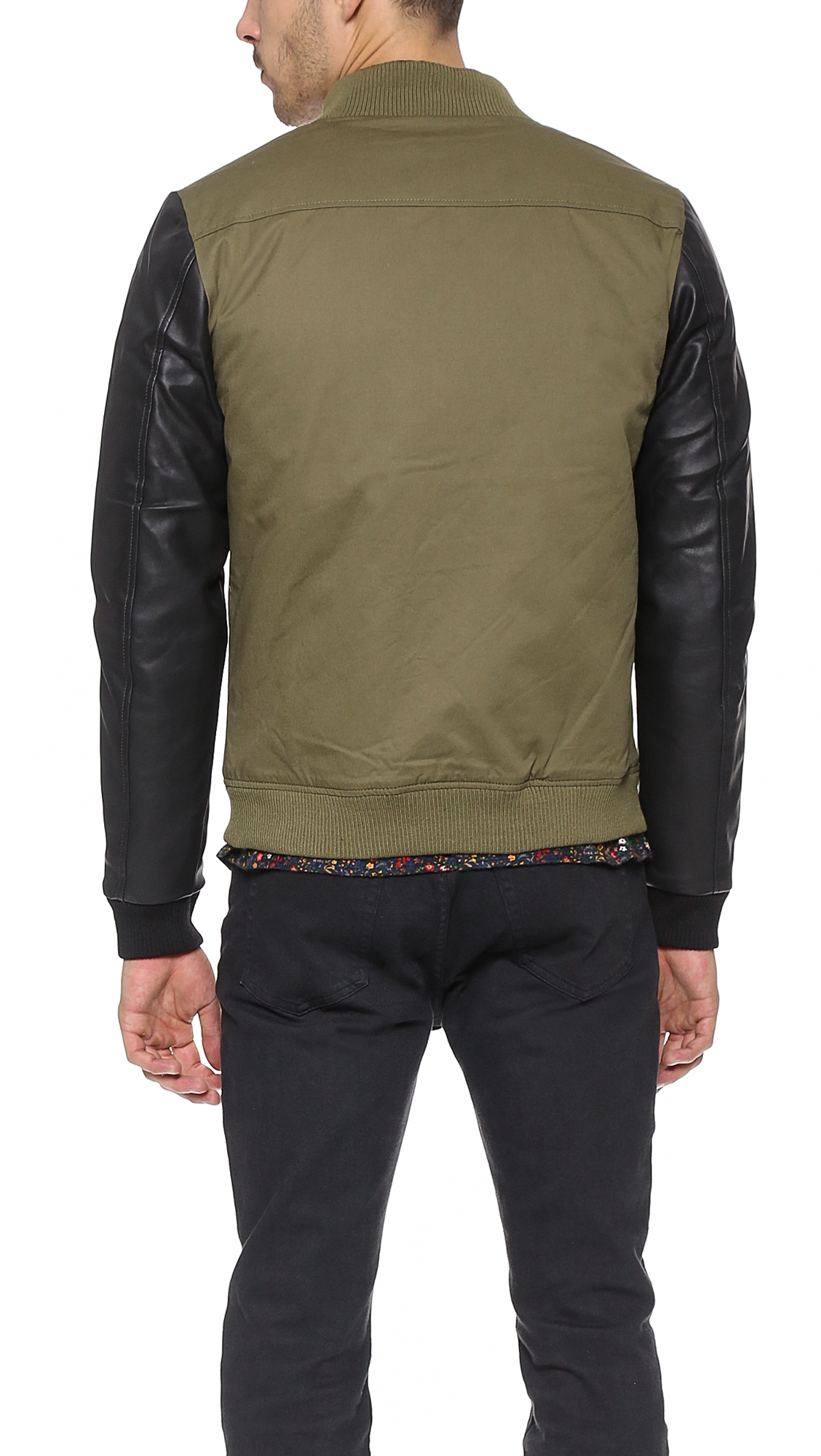 Youth Leather Jacket Cairoamani Com Native Youth Er Jacket With Faux Leather Sleeves In Natural