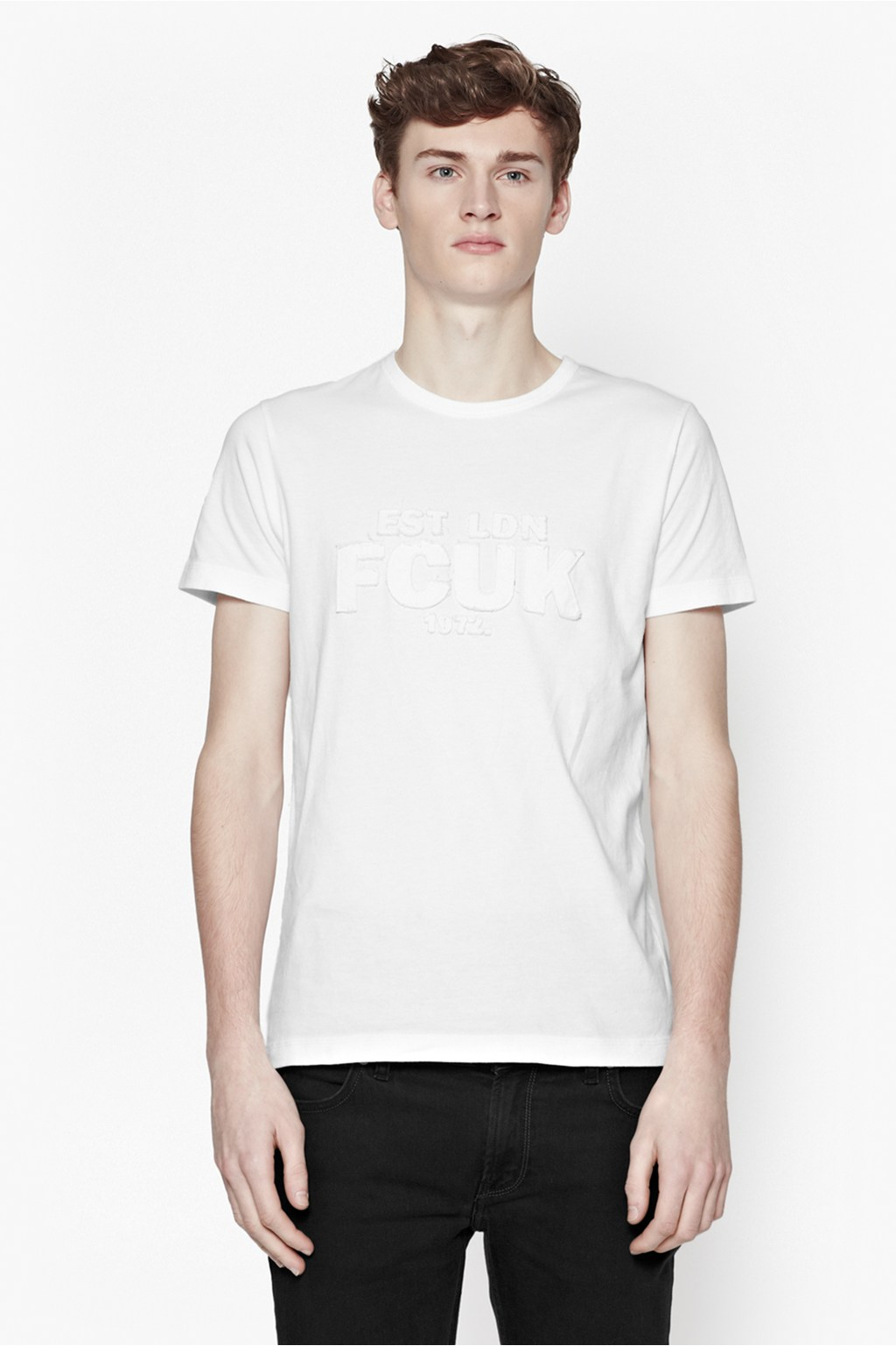 French connection Solid Fcuk T-shirt in White for Men | Lyst