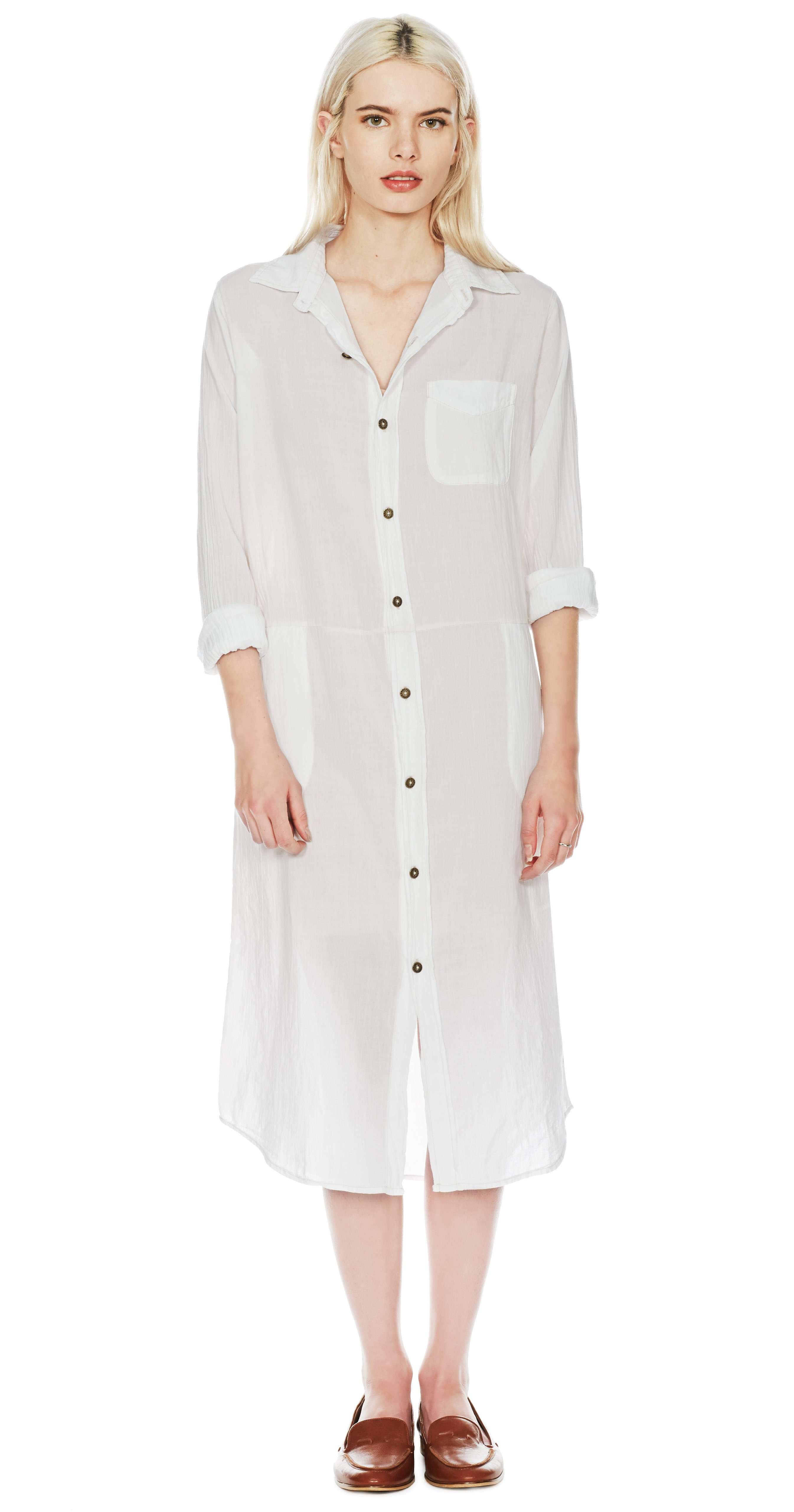 Lyst Current elliott The Long  Shirt  Dress  in White