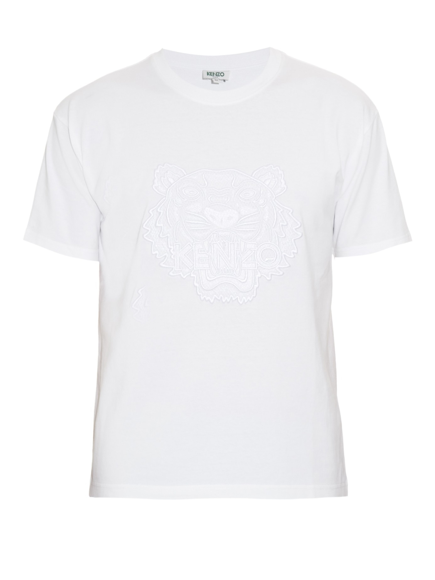 Lyst - Kenzo Embroidered Tiger-print Cotton T-shirt in White for Men