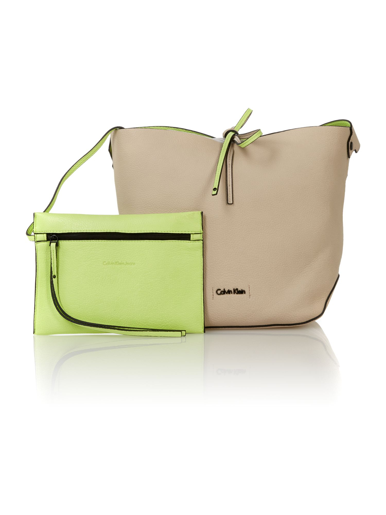 Calvin klein Stef Neutral And Green Small Hobo Bag in Multicolor (Multi