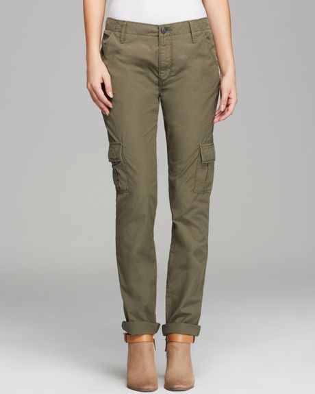 True Religion Pants - Celina Relaxed Rolled Cargo In Dusty Olive in ...