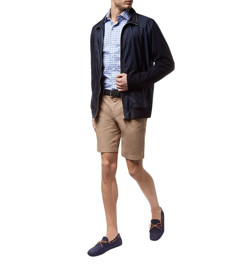 Paul Shark Leather Detail Jacket In Blue For Men Lyst Gallery