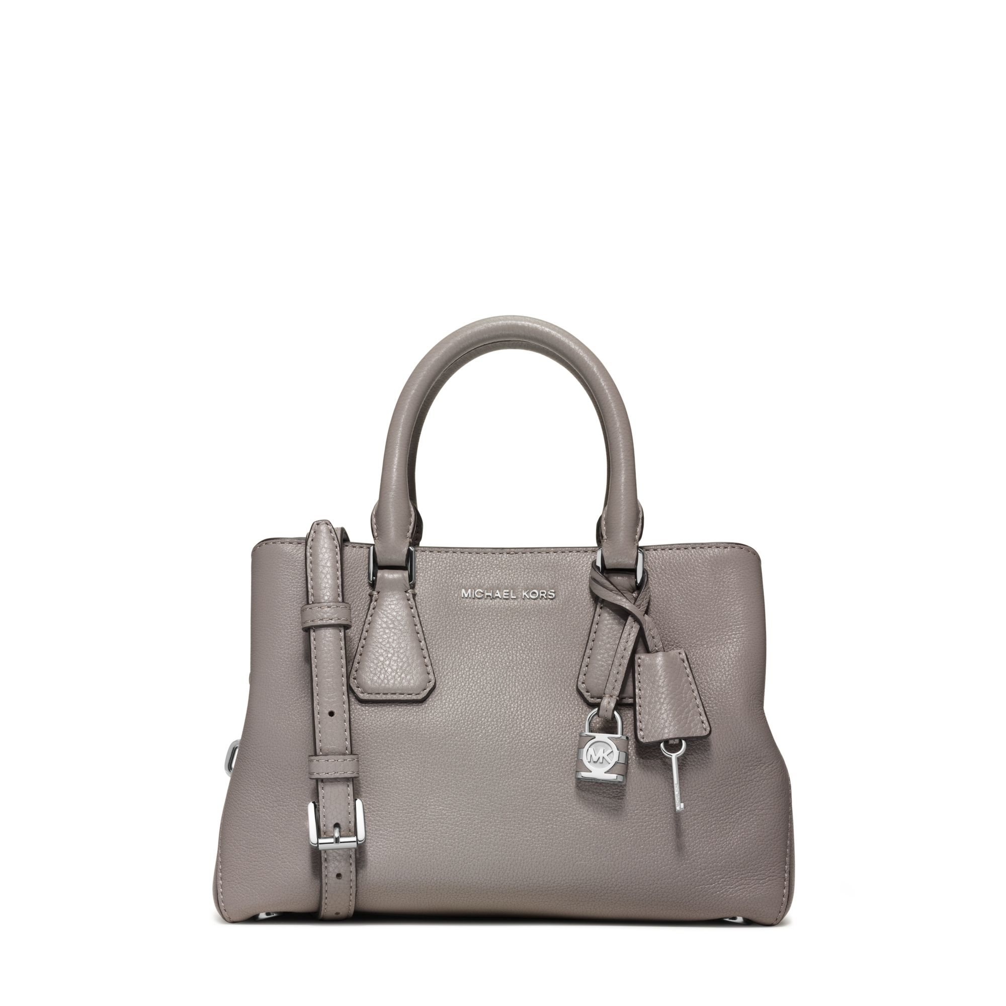 Lyst - Michael Kors Camille Small Leather Satchel in Gray