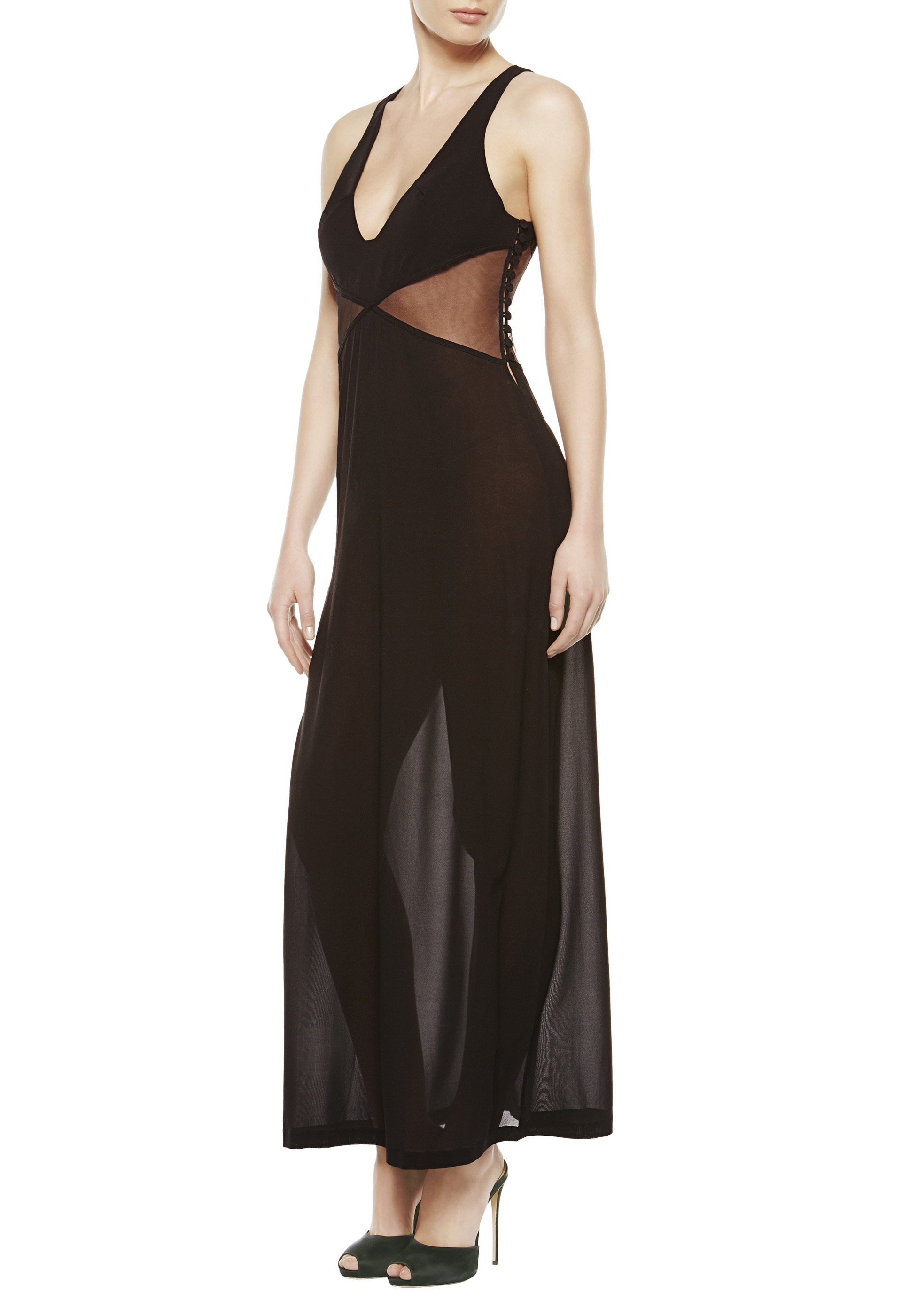 Lyst La Perla Long Night Dress in Black