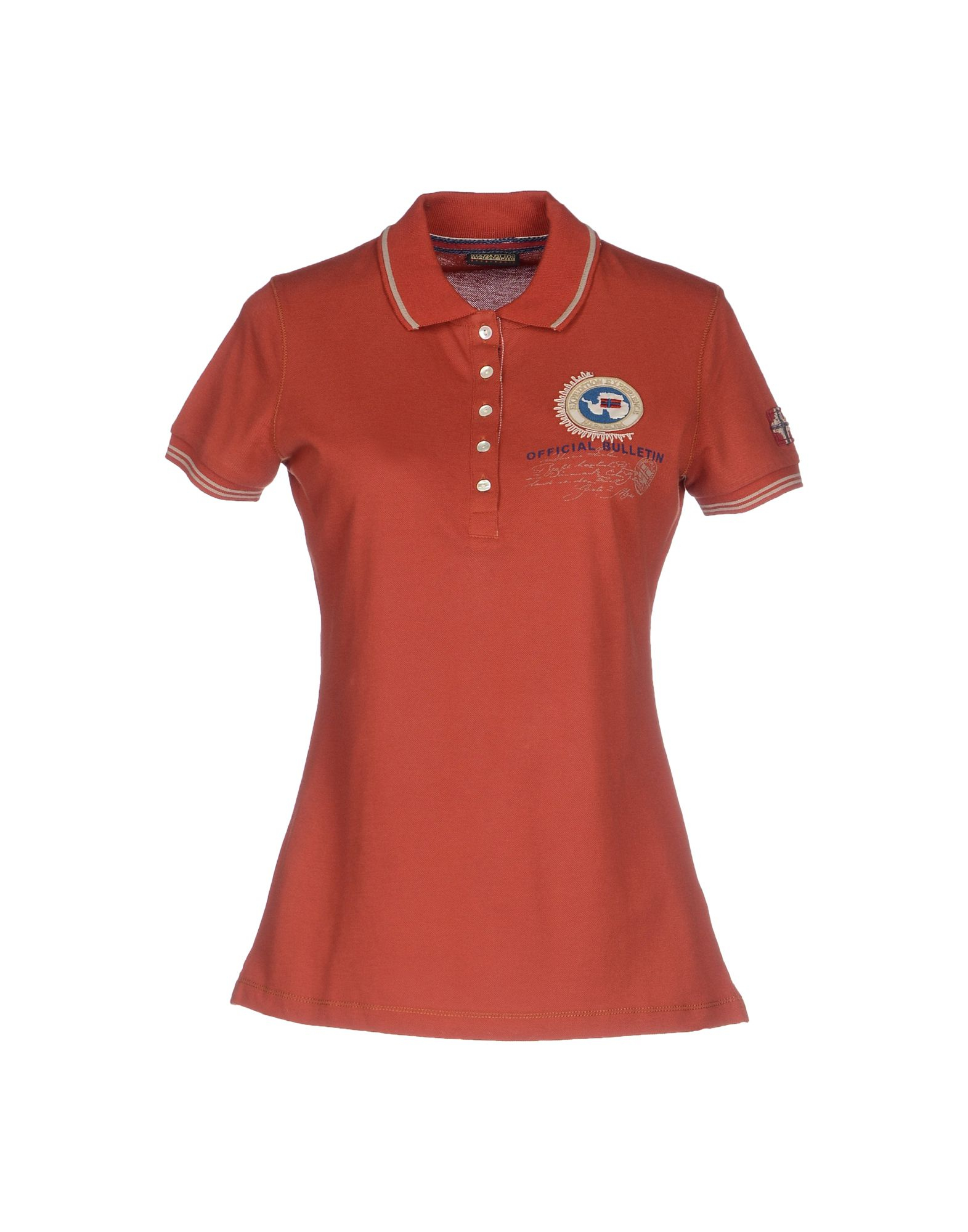Napapijri Polo Shirt in Brown (Rust) | Lyst