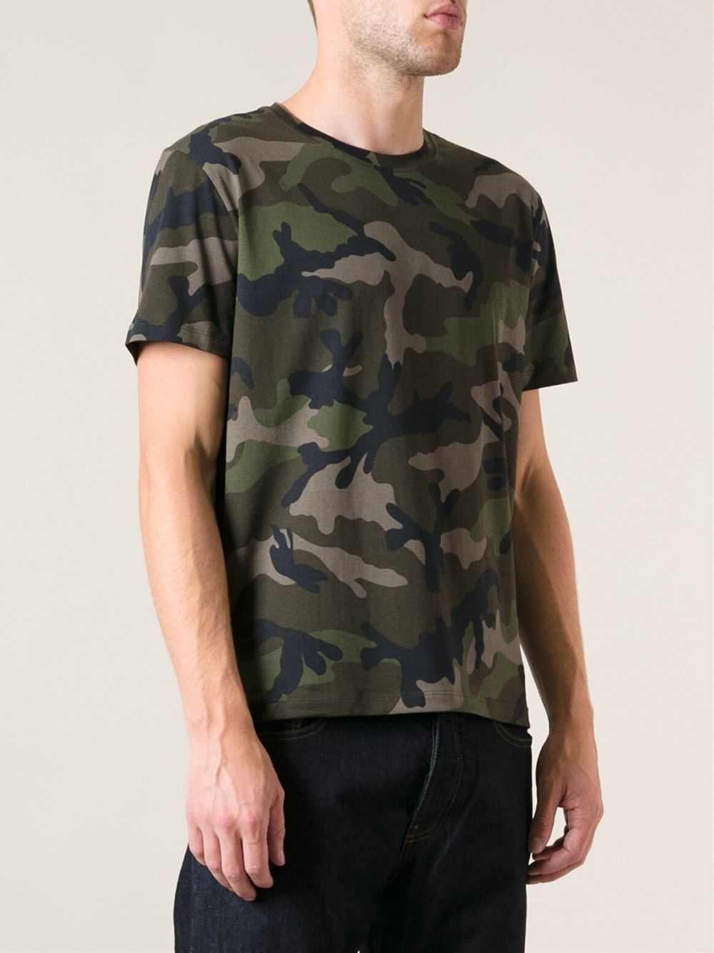 Valentino Camouflage Tshirt in Green for Men | Lyst
