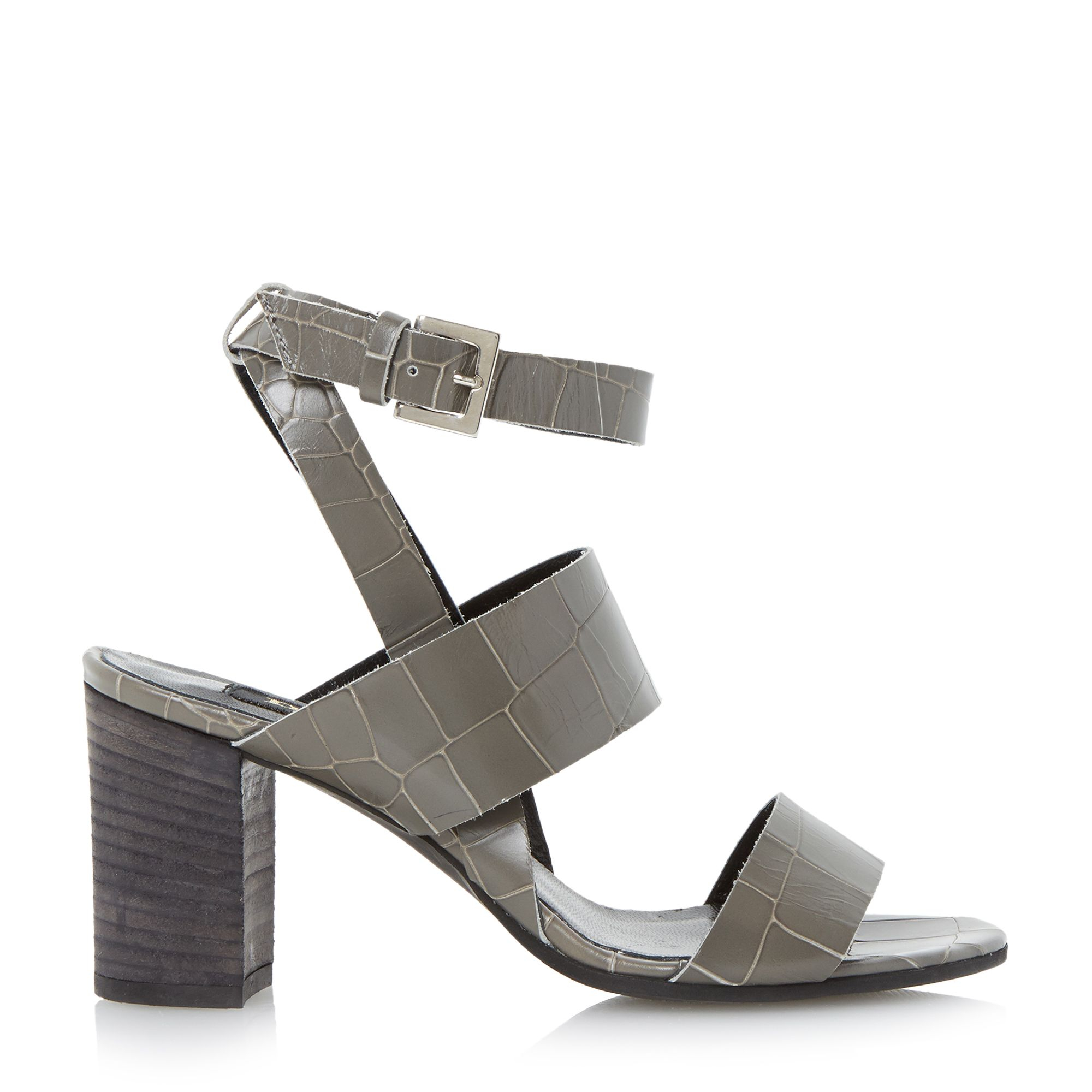 Dune black Margot Mock Croc Block Heel  Sandal  in Gray  Lyst