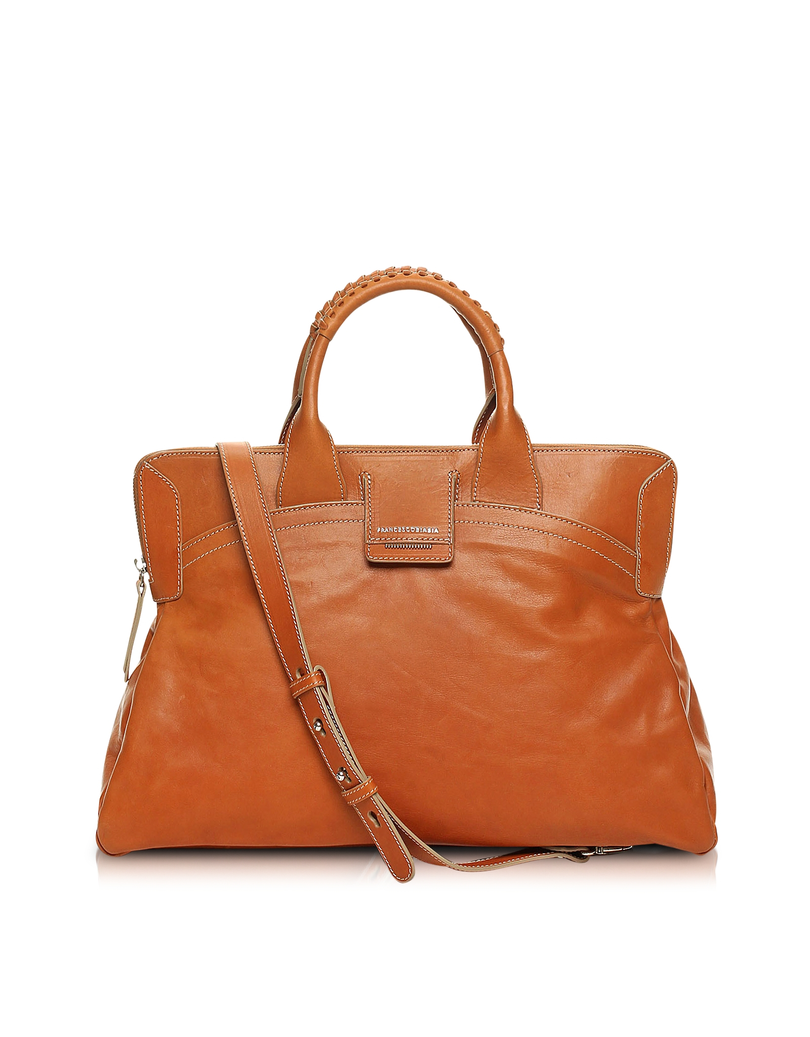 Francesco biasia Camden Brown Leather Handbag in Brown | Lyst
