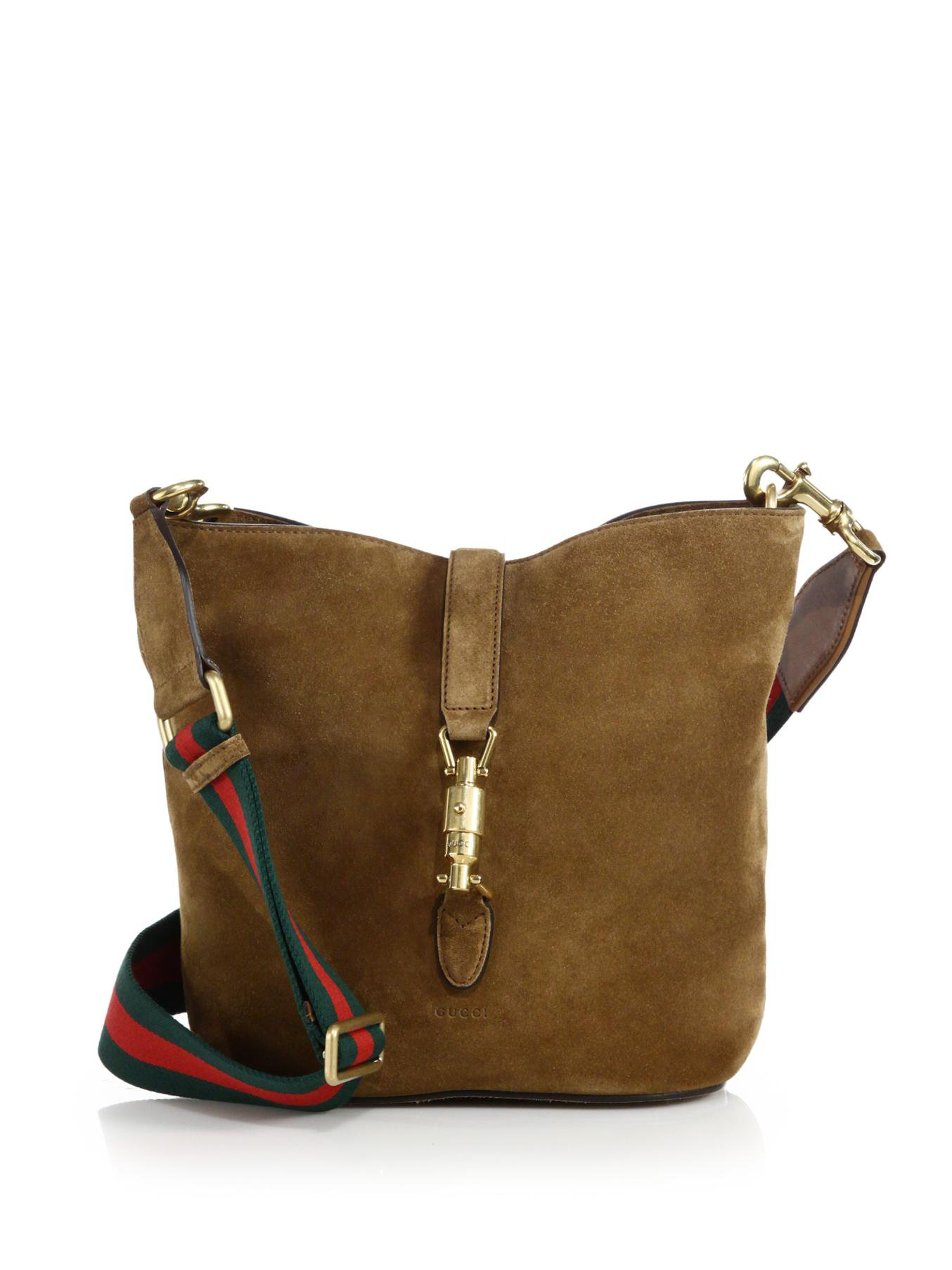 Lyst - Gucci Jackie Soft Suede Bucket Bag in Brown