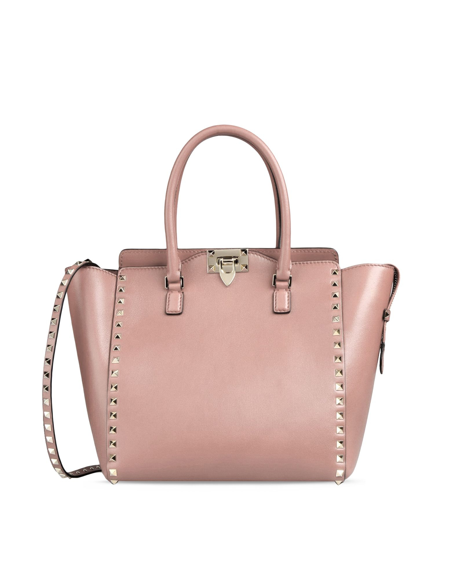 Valentino Rockstud Double Handle Bag in Pink | Lyst