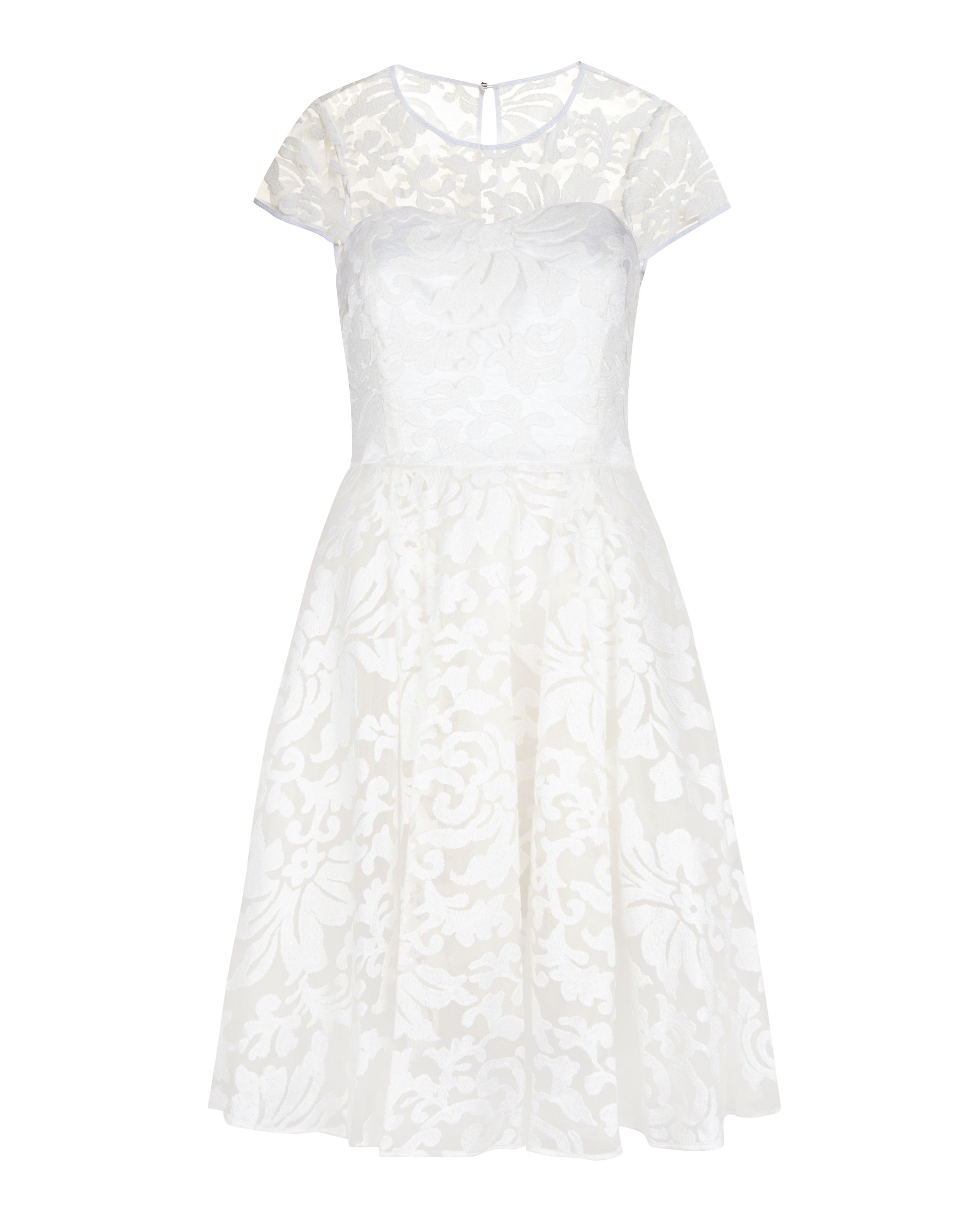 Ted baker Caree Sheer Floral Dress in White | Lyst