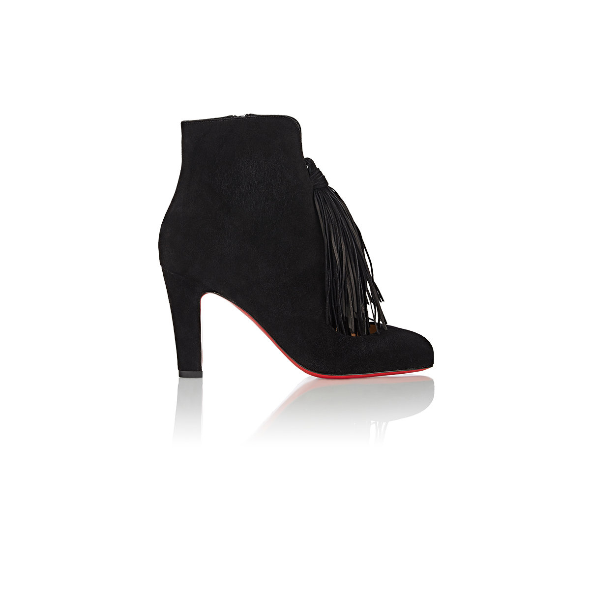 Christian louboutin Christina Fringed Suede Boots in Black - Save ...