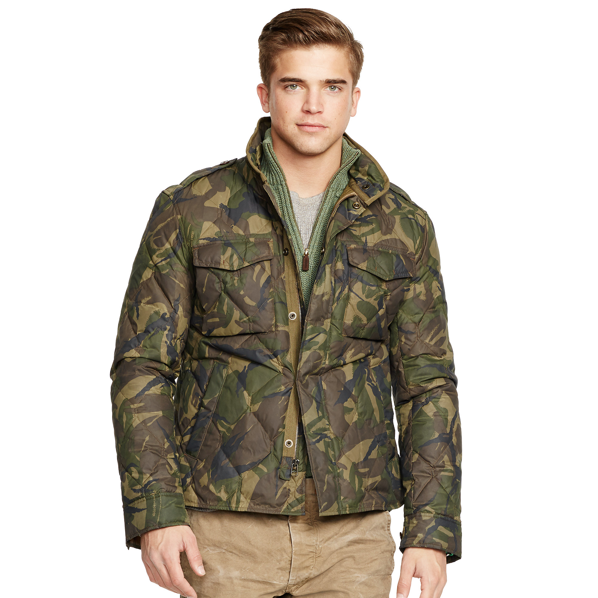 Lyst - Polo Ralph Lauren Quilted Camouflage Down Jacket in Green for Men