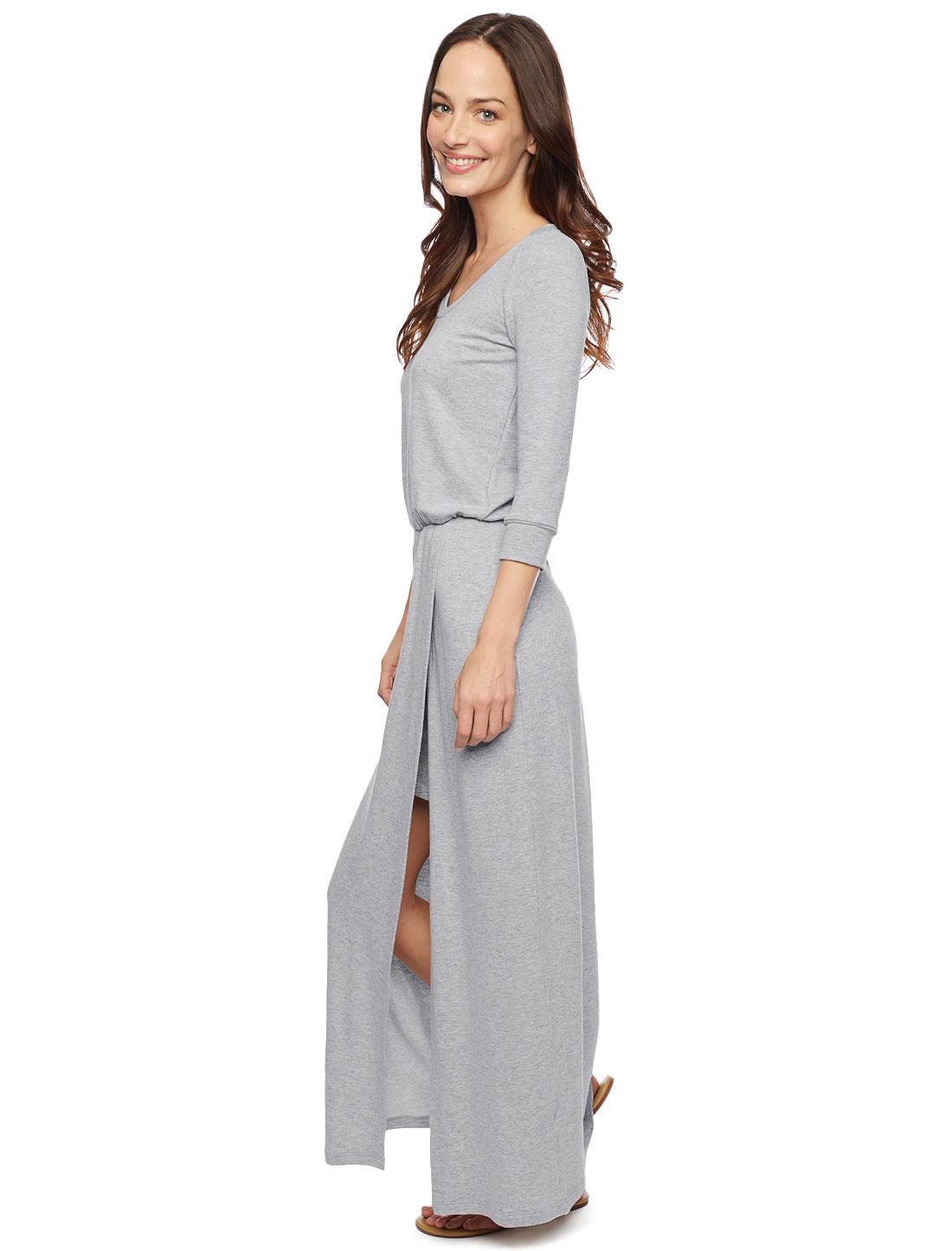 Splendid Sweatshirt Maxi Dress in Gray | Lyst