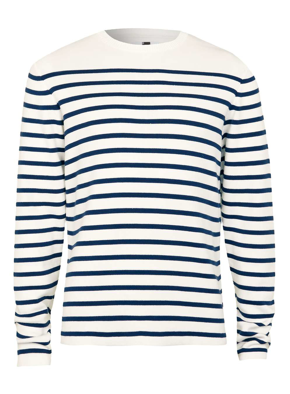 Lyst - Topman White And Navy Breton Stripe Crew Neck Jumper in Blue for Men