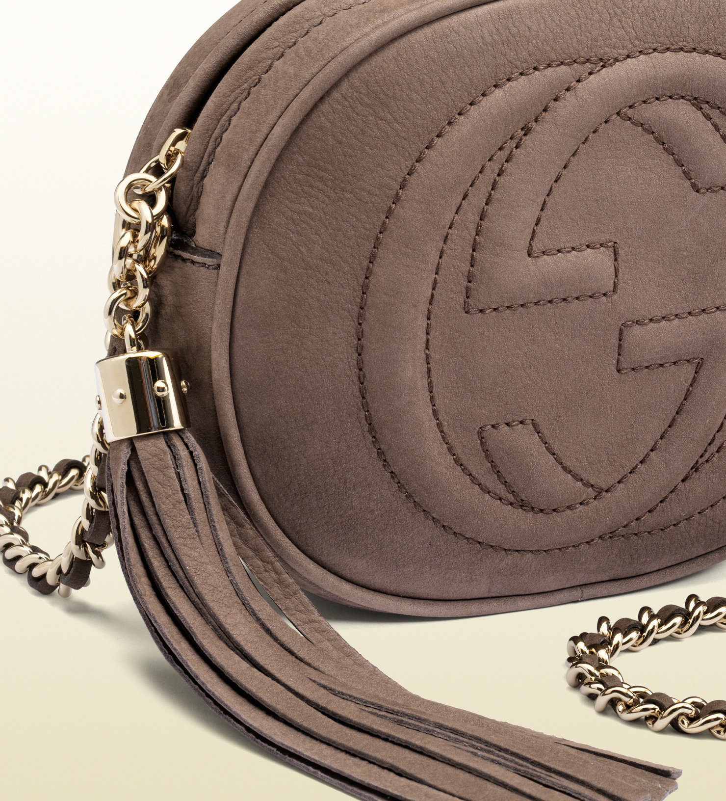 Lyst - Gucci Soho Nubuck Leather Mini Chain Bag in Gray