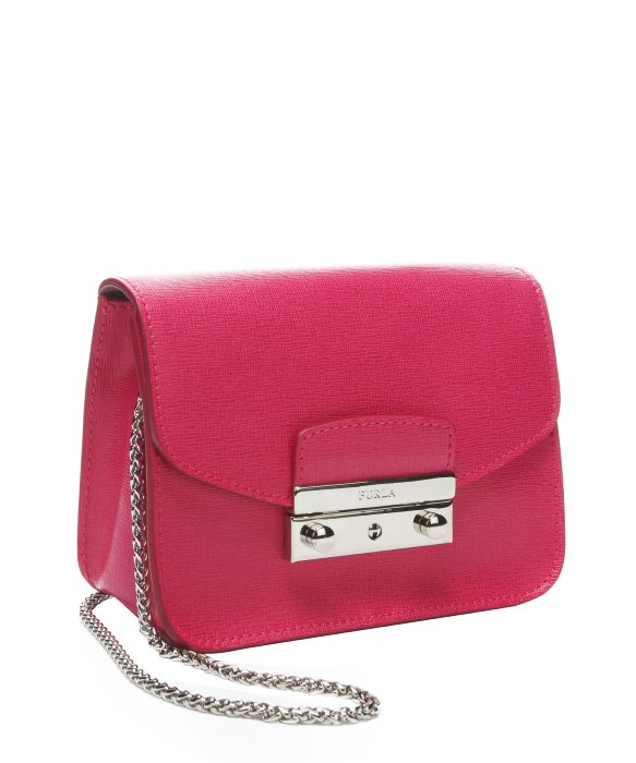 Furla Hot Pink Leather Julia Mini Shoulder Bag in Pink | Lyst