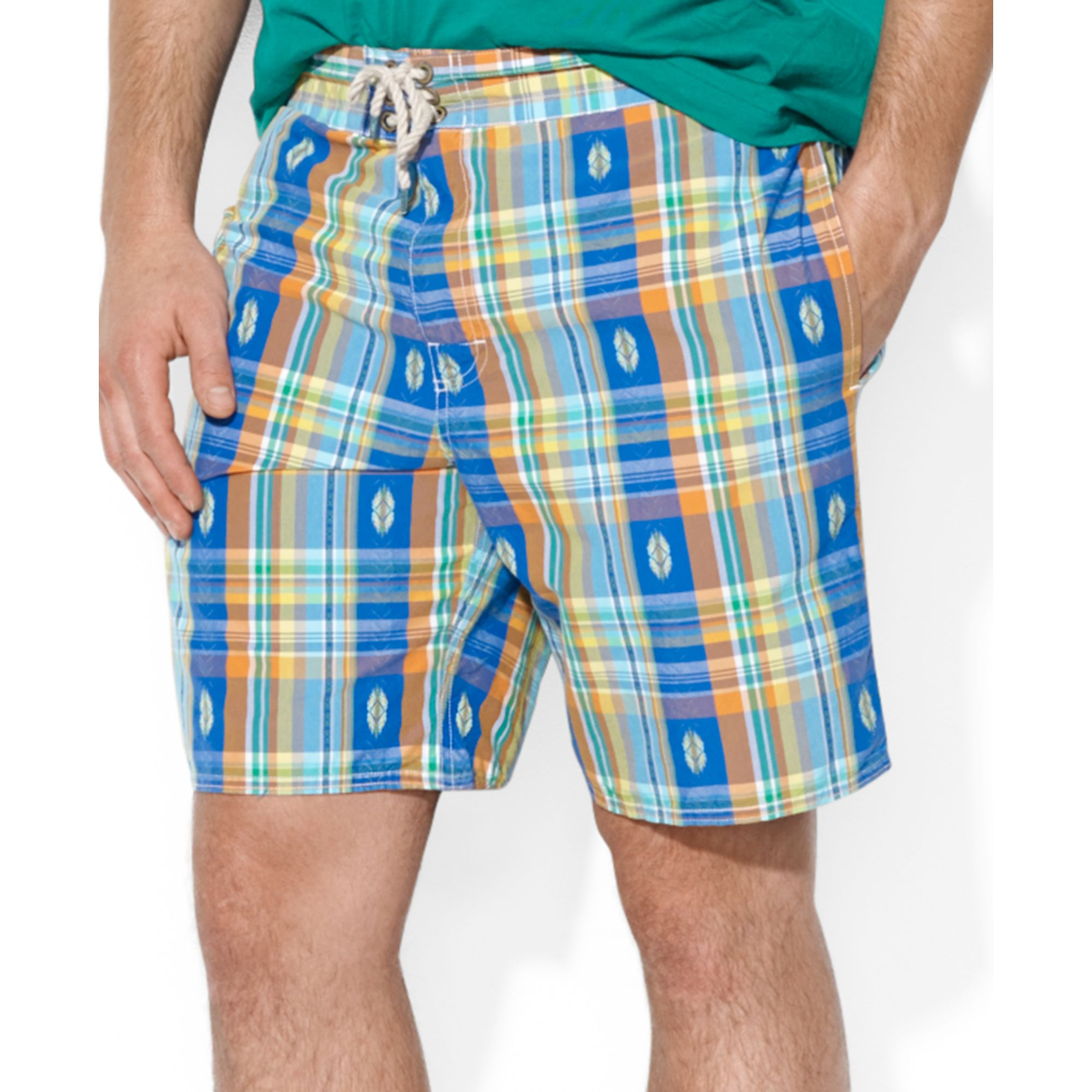 Polo Ralph Lauren Polo Sanibel Striped Jacquard Swim Trunks in Blue for ...