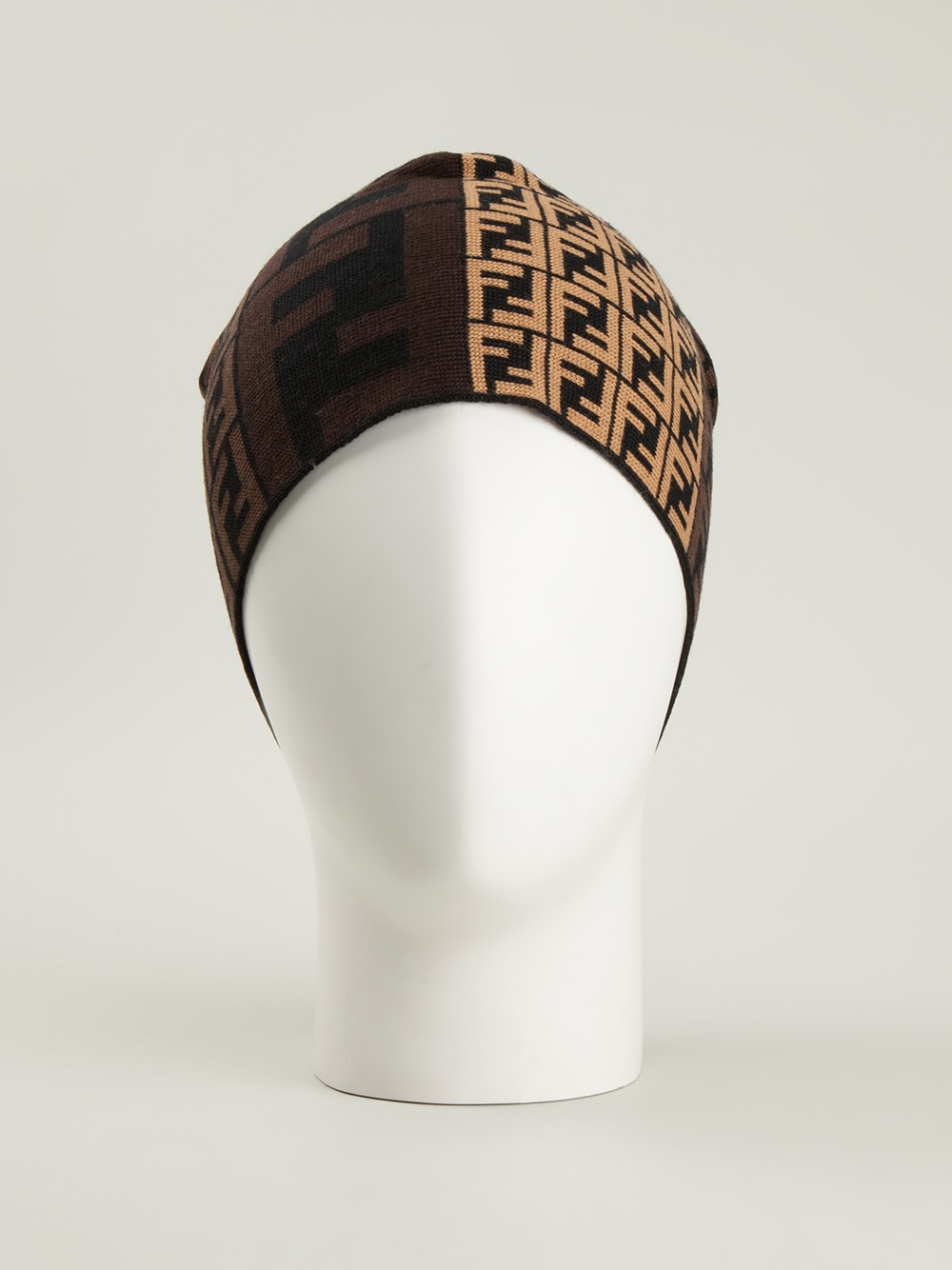 Fendi Monogram Beanie Hat in Brown for Men - Lyst