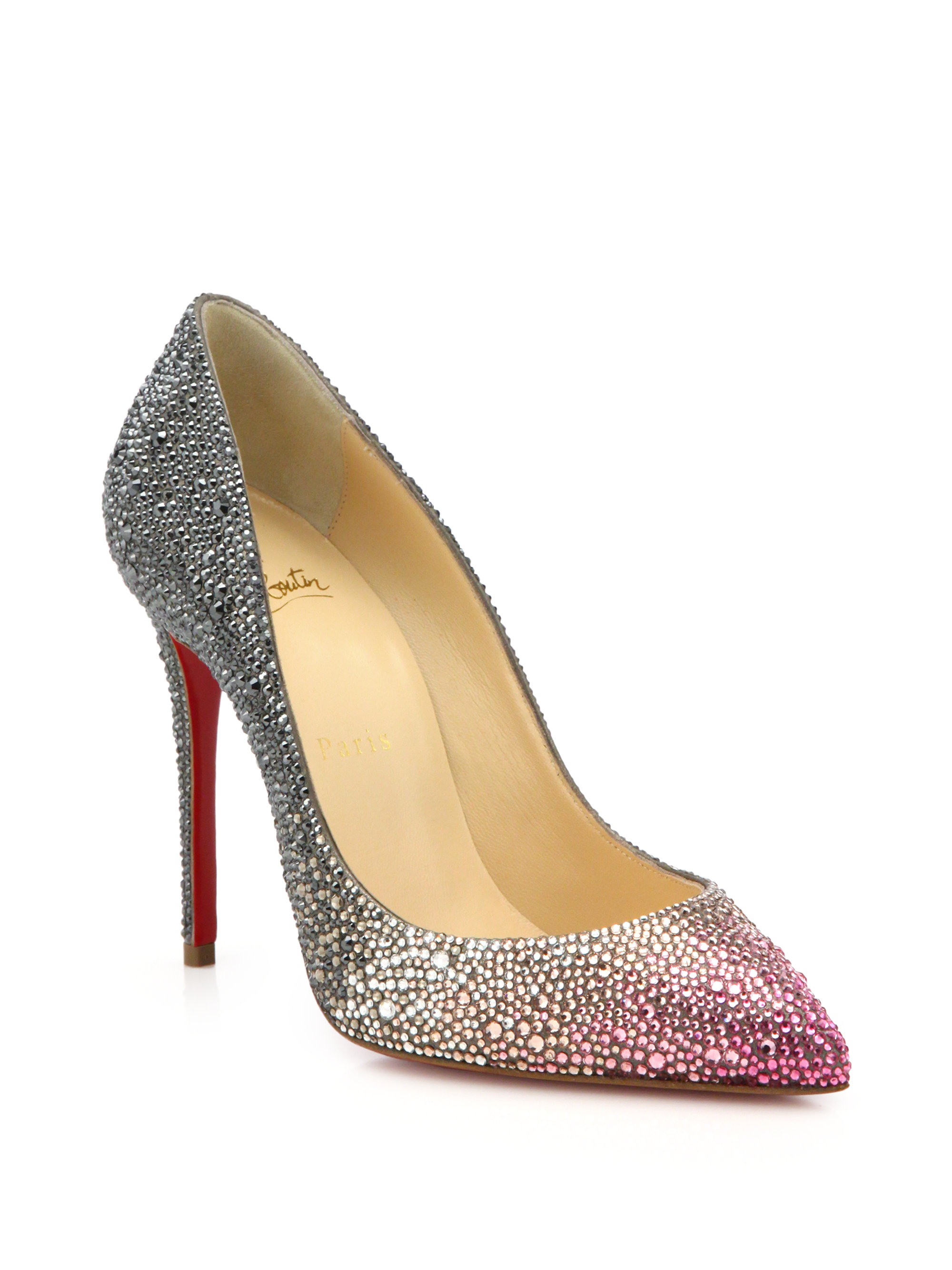 christian louboutin pigalle crystal encrusted stiletto pumps