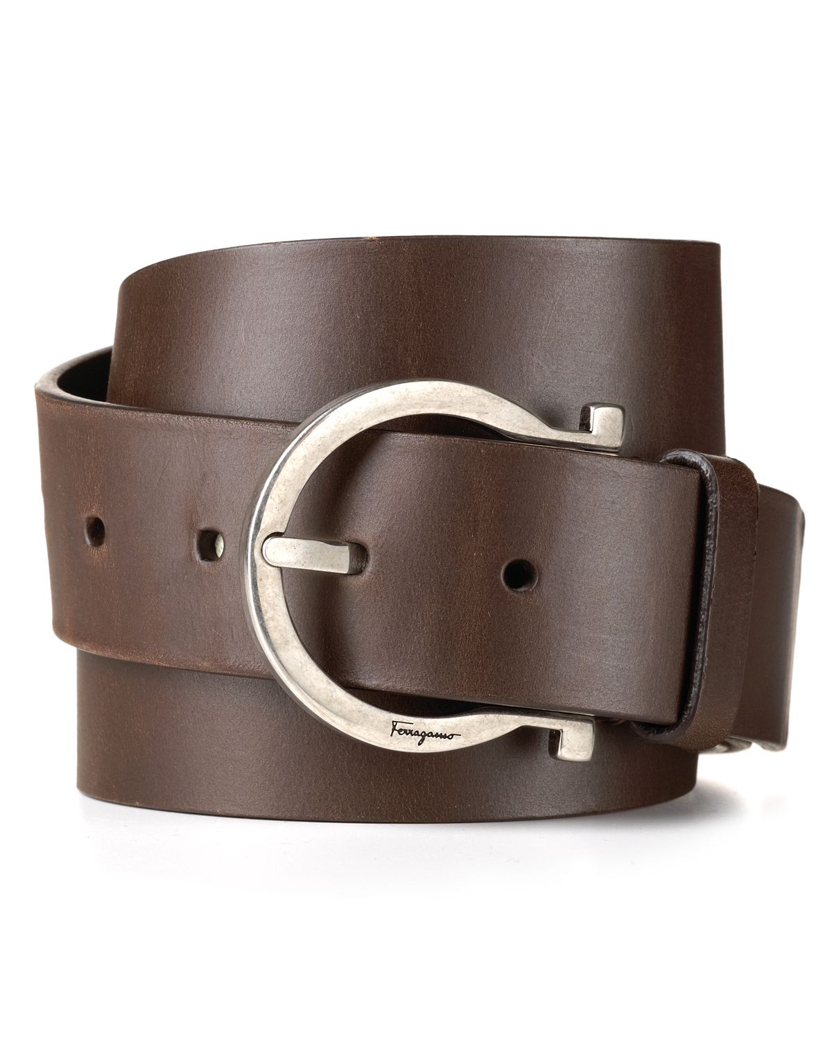 Lyst - Ferragamo Calf Single Gancini Belt in Brown for Men