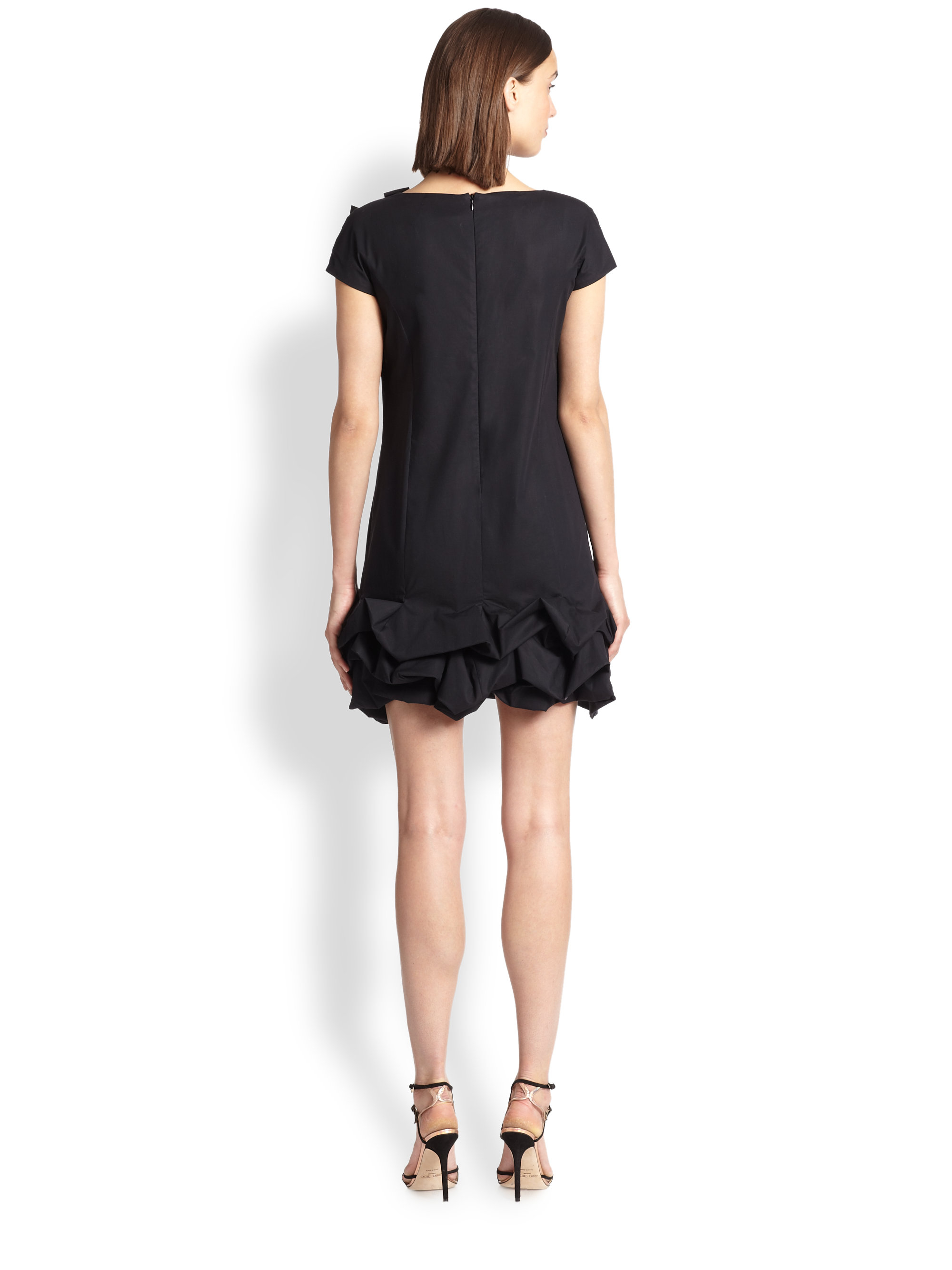Lyst - Paule Ka Ruffled Hem Dress in Black